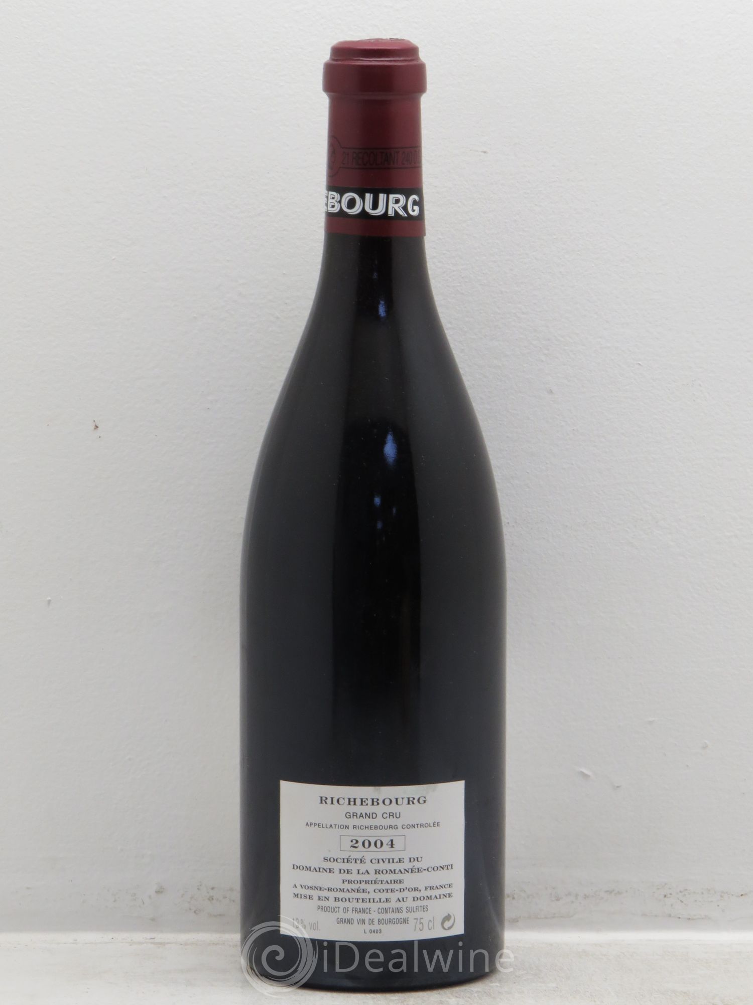 Richebourg Grand Cru Domaine de la Romanée-Conti 2004 - Lot de 1 bouteille - 1