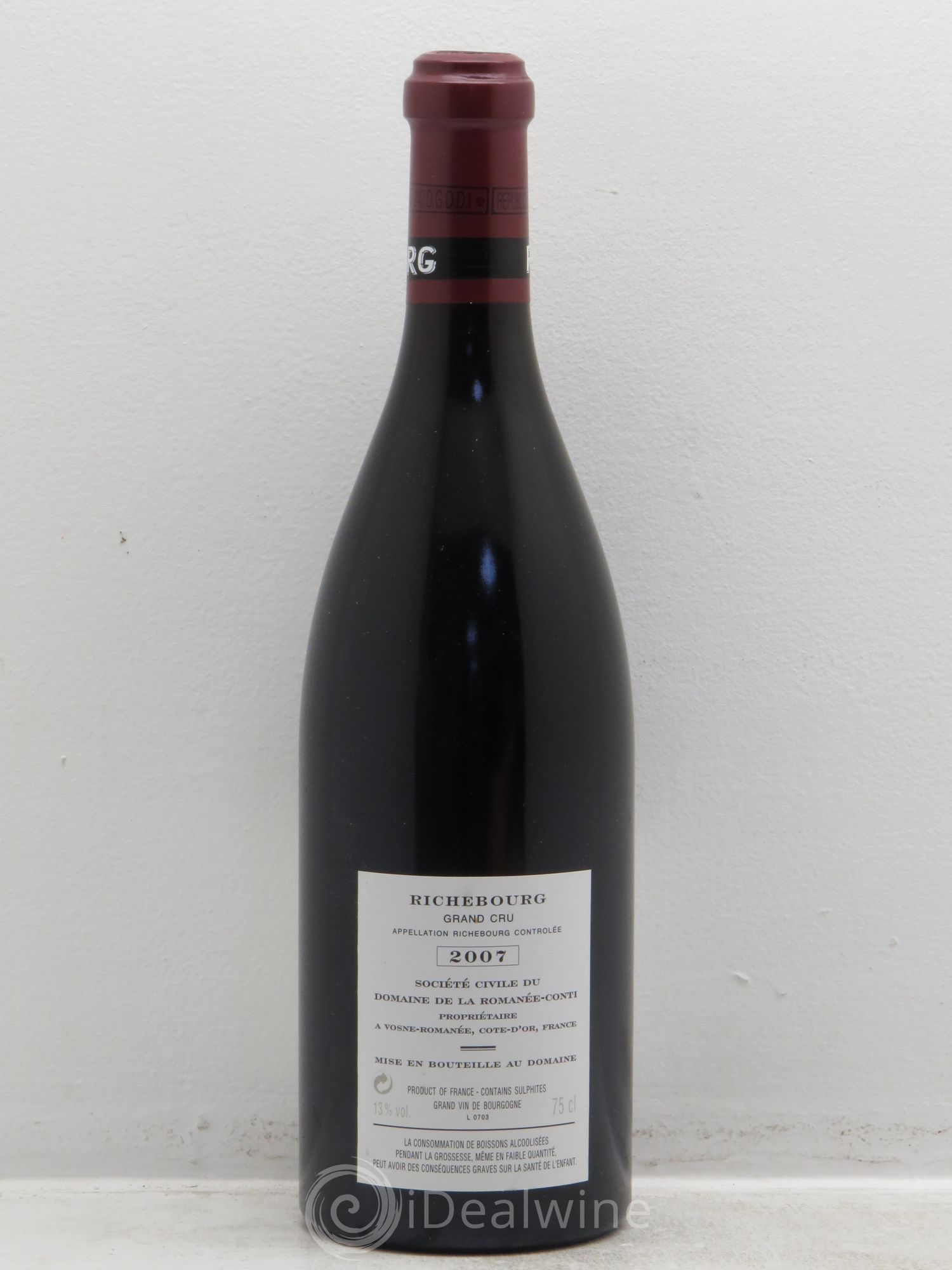 Richebourg Grand Cru Domaine de la Romanée-Conti 2007 - Lot de 1 bouteille - 1