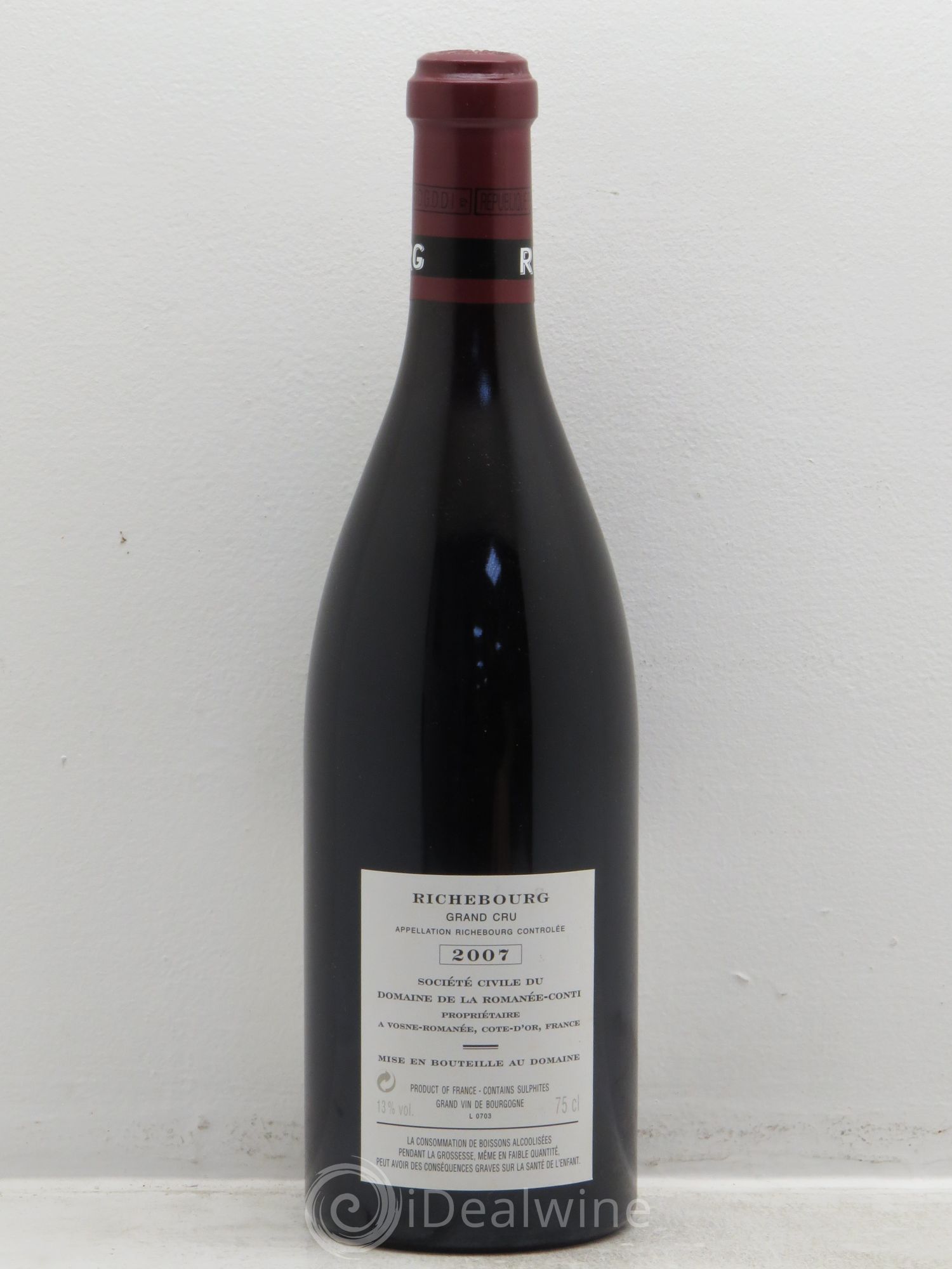 Richebourg Grand Cru Domaine de la Romanée-Conti 2007 - Lot de 1 bouteille - 1