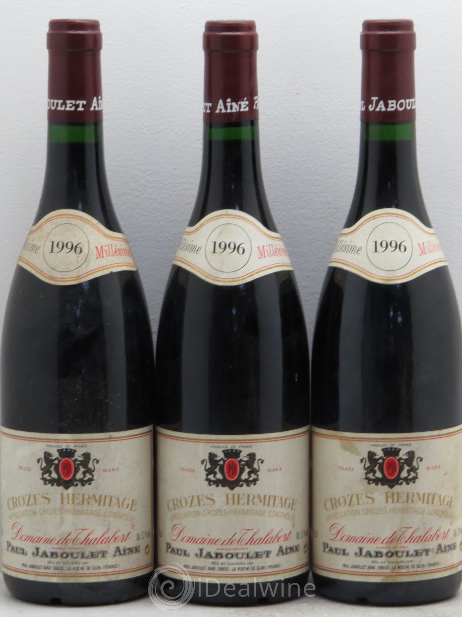 Crozes-Hermitage Domaine de Thalabert Paul Jaboulet Ainé 1996 - Lot de 3 bouteilles - 0
