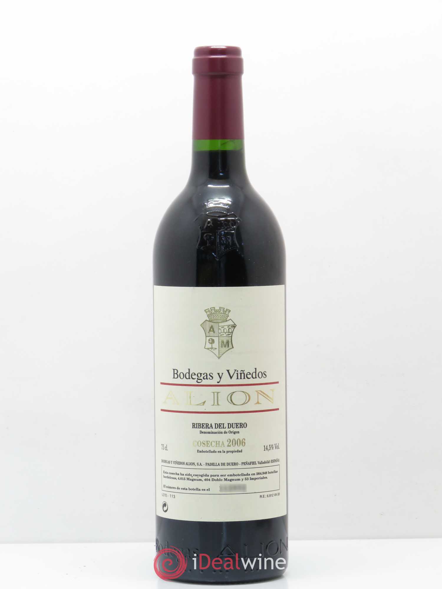 Ribera Del Duero DO Vega Sicilia Alion Famille Alvarez 2006 - Lot de 1 bouteille - 0