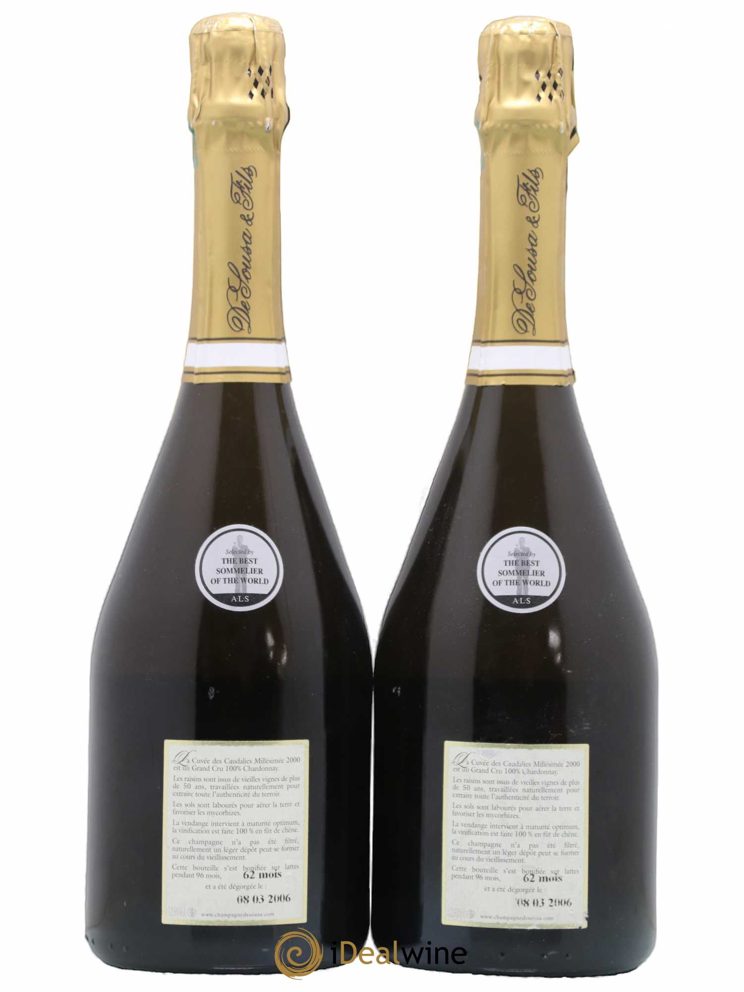 Cuvée des Caudalies Grand Cru Extra-Brut De Sousa 2000 - Lot de 2 bouteilles - 1