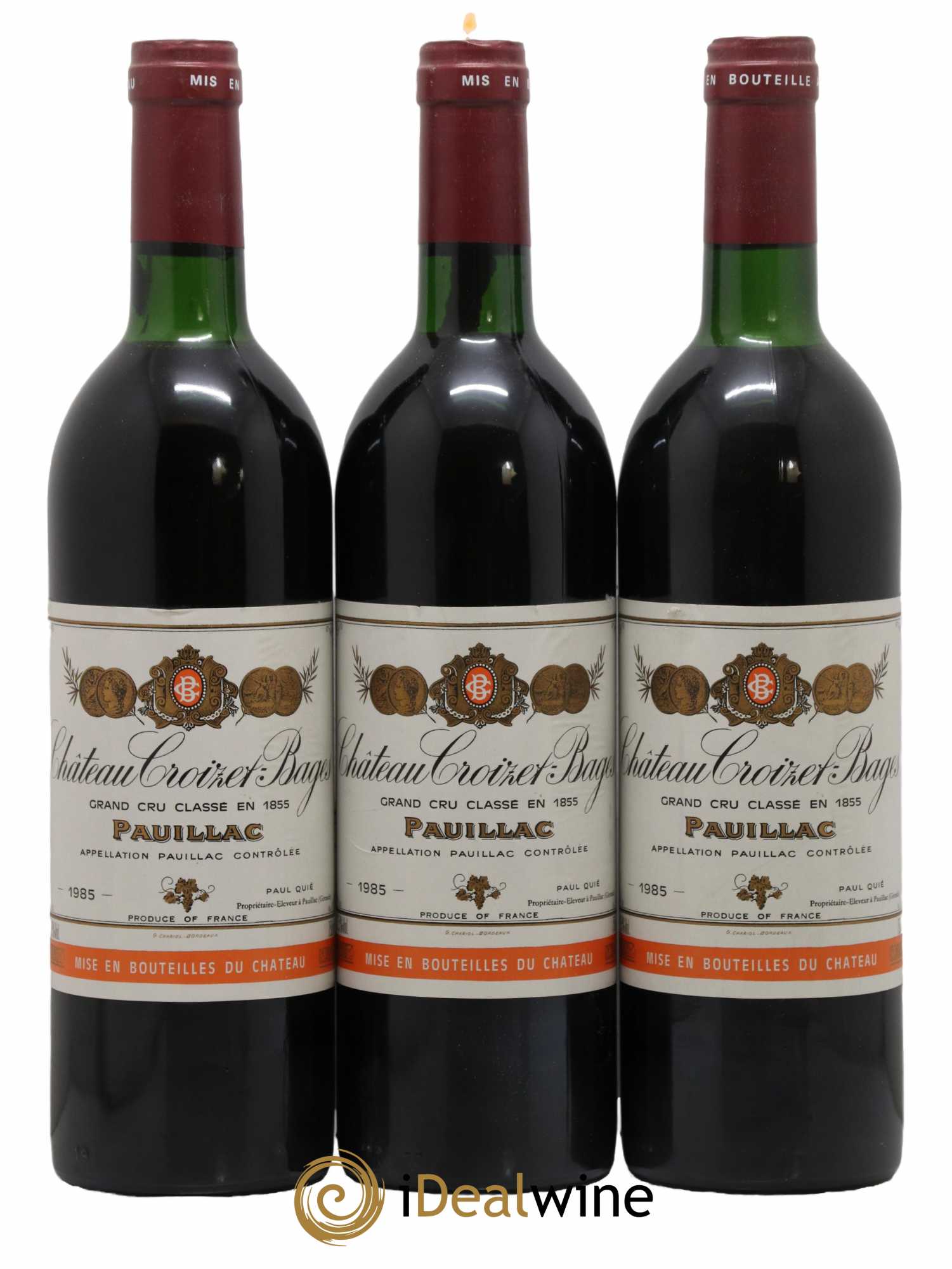 Château Croizet Bages 5ème Grand Cru Classé 1985 - Lot de 12 bouteilles - 1