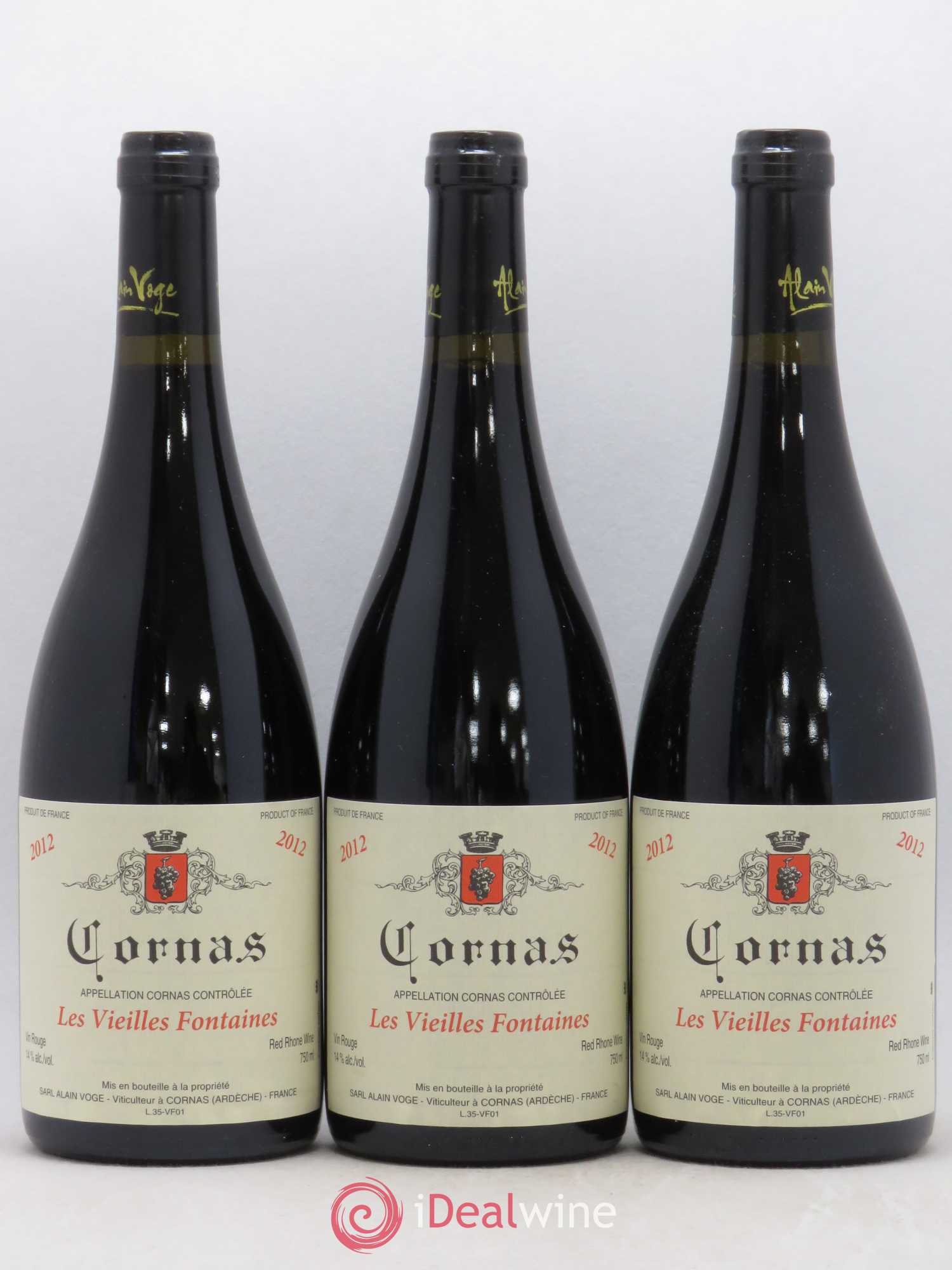 Cornas Les Vieilles Fontaines Alain Voge (Domaine) 2012 - Lot de 3 bouteilles - 0