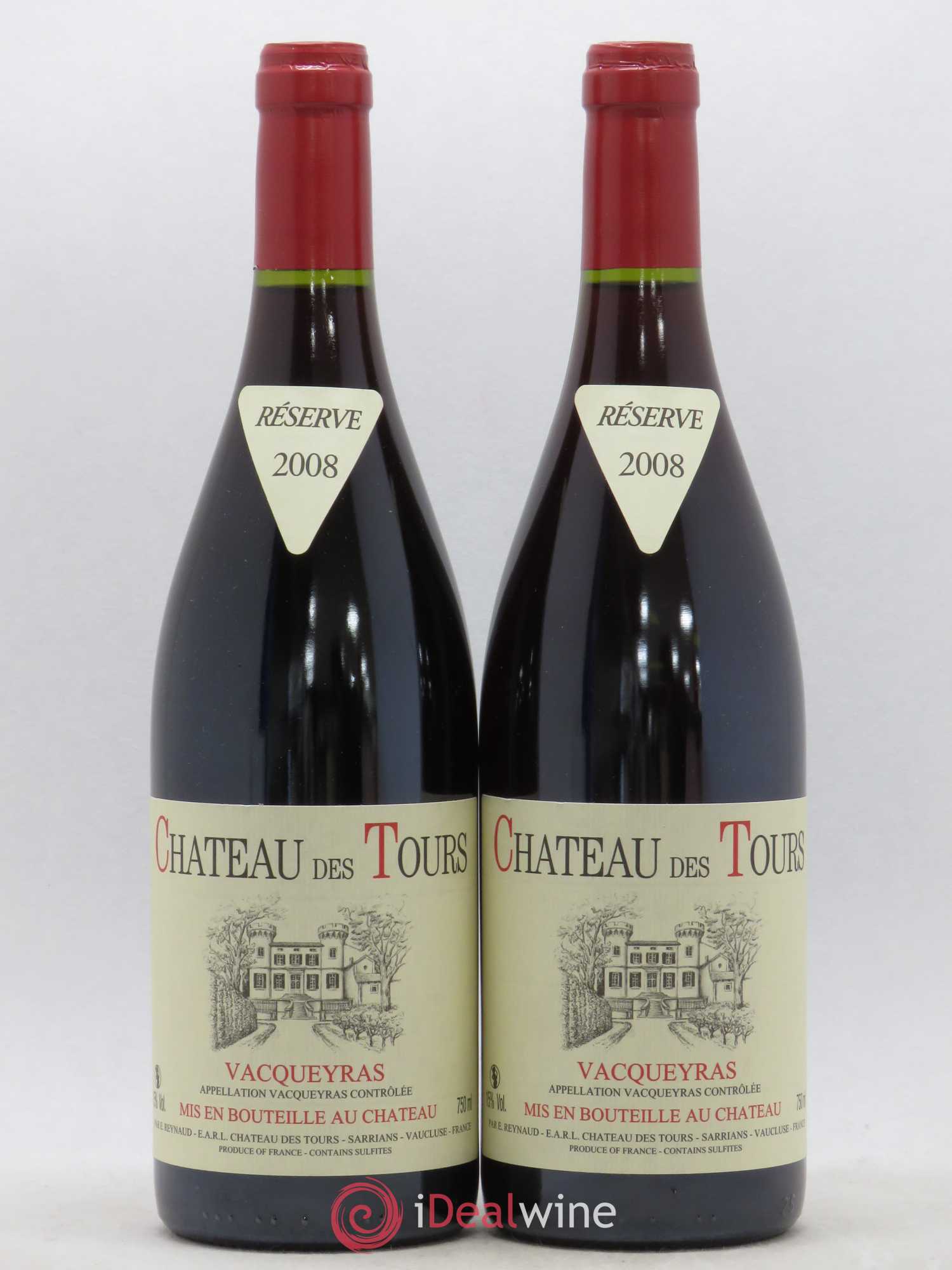 Vacqueyras Château des Tours Emmanuel Reynaud 2008 - Lot de 2 bouteilles - 0