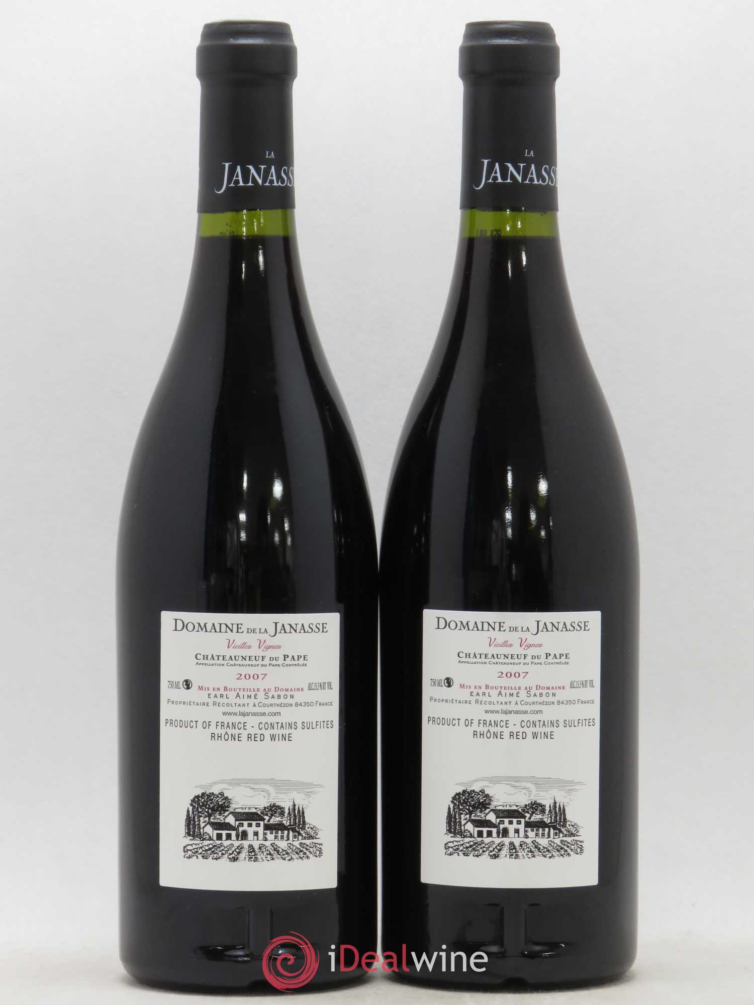 Châteauneuf-du-Pape Cuvée Vieilles Vignes La Janasse (Domaine de) (sans prix de réserve) 2007 - Lot de 2 bouteilles - 1