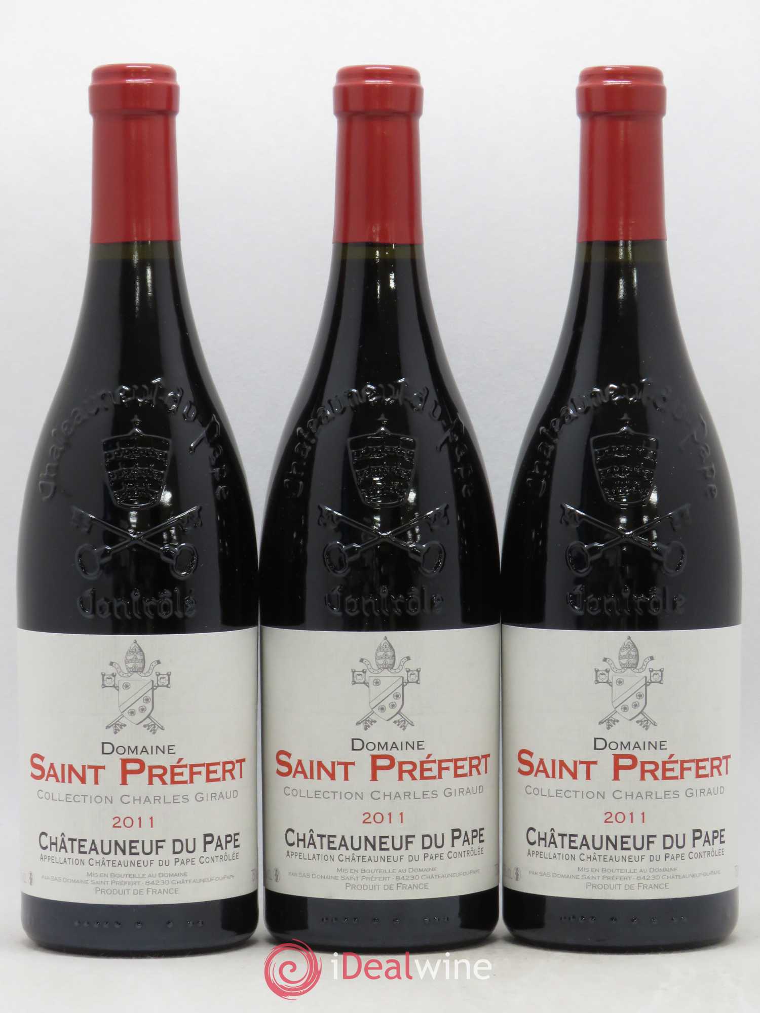Châteauneuf-du-Pape Collection Charles Giraud Domaine Saint-Préfert 2011 - Lot de 3 bouteilles - 0