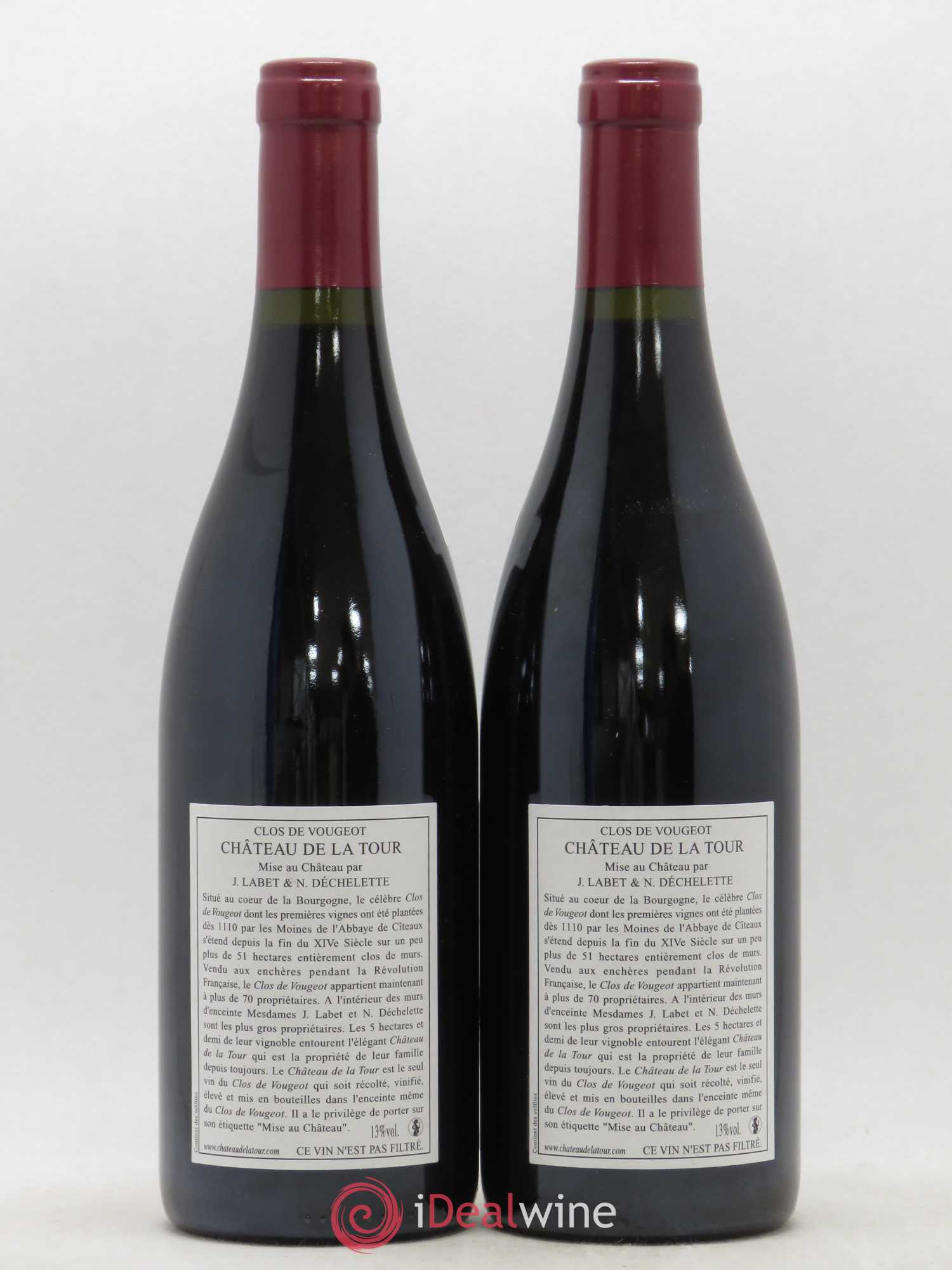 Clos de Vougeot Grand Cru Château de La Tour (sans prix de réserve) 2010 - Lot de 2 bouteilles - 1