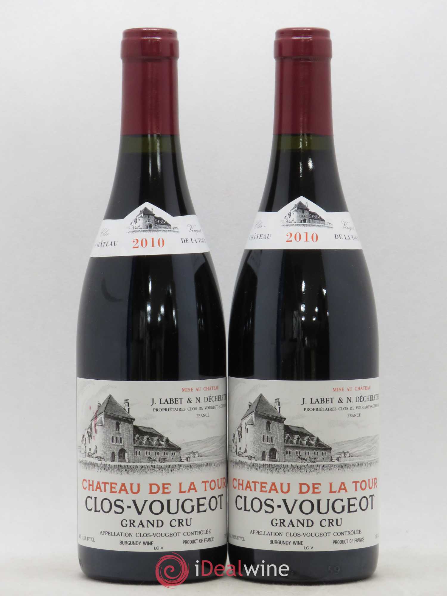 Clos de Vougeot Grand Cru Château de La Tour (sans prix de réserve) 2010 - Lot de 2 bouteilles - 0