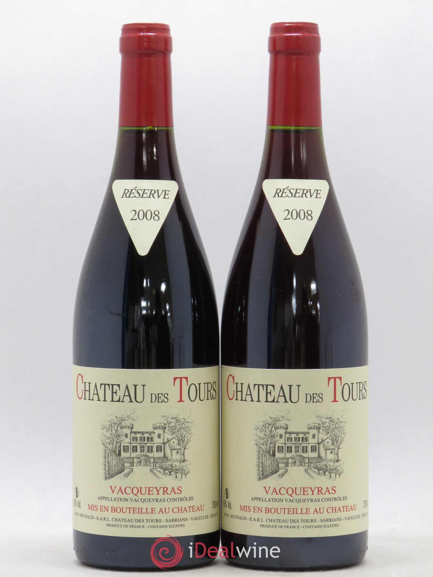 Vacqueyras Château des Tours Emmanuel Reynaud 2008 - Lot de 2 bouteilles - 0