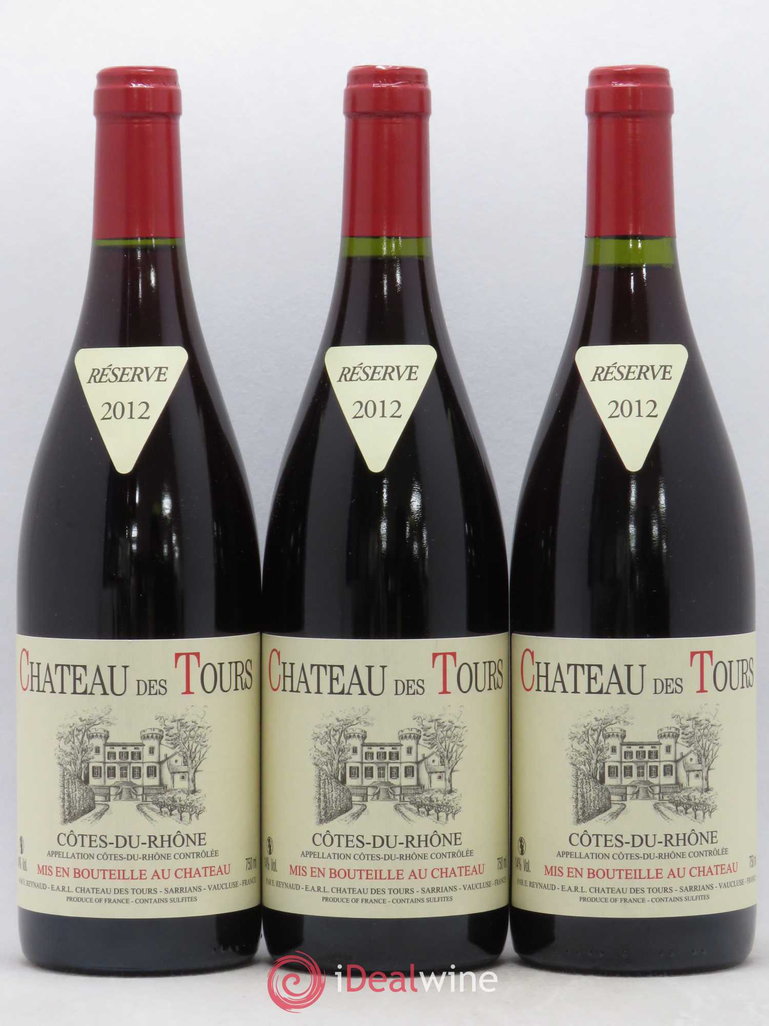 Côtes-du-Rhône Château des Tours Emmanuel Reynaud 2012 - Lot de 3 bouteilles - 0