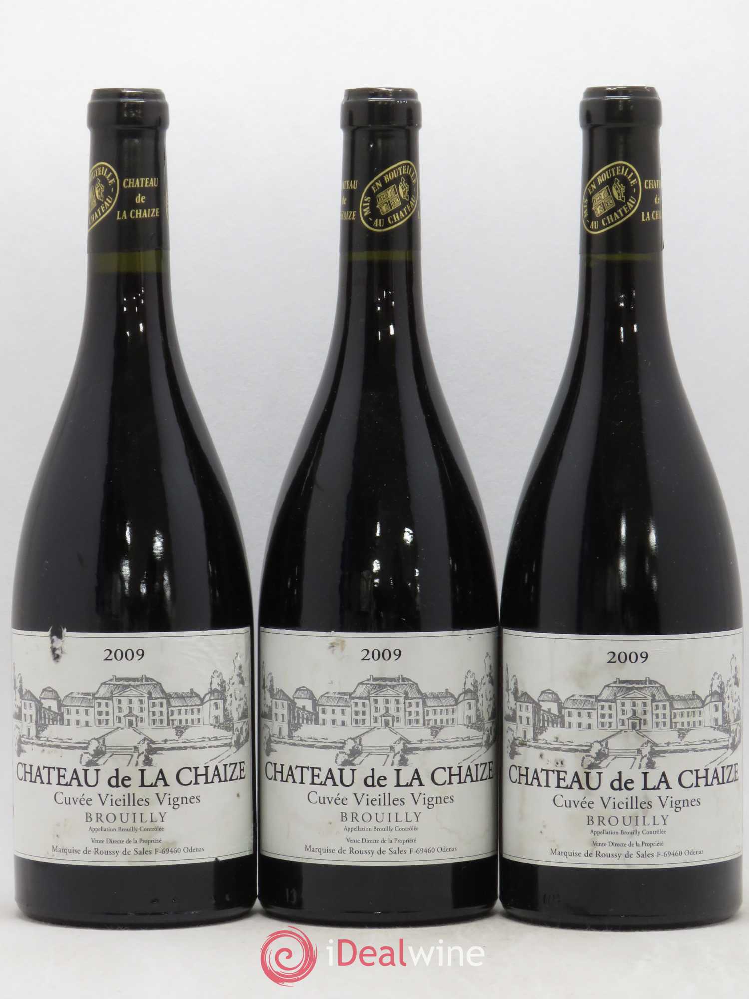 Brouilly Vieilles vignes Château de la Chaize 2009 - Posten von 3 Flaschen - 0