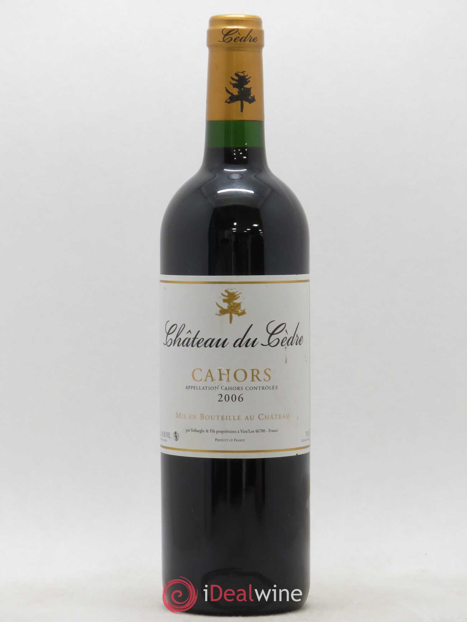 Cahors Château du Cèdre Pascal et Jean-Marc Verhaeghe 2006 - Lot de 1 bouteille - 0