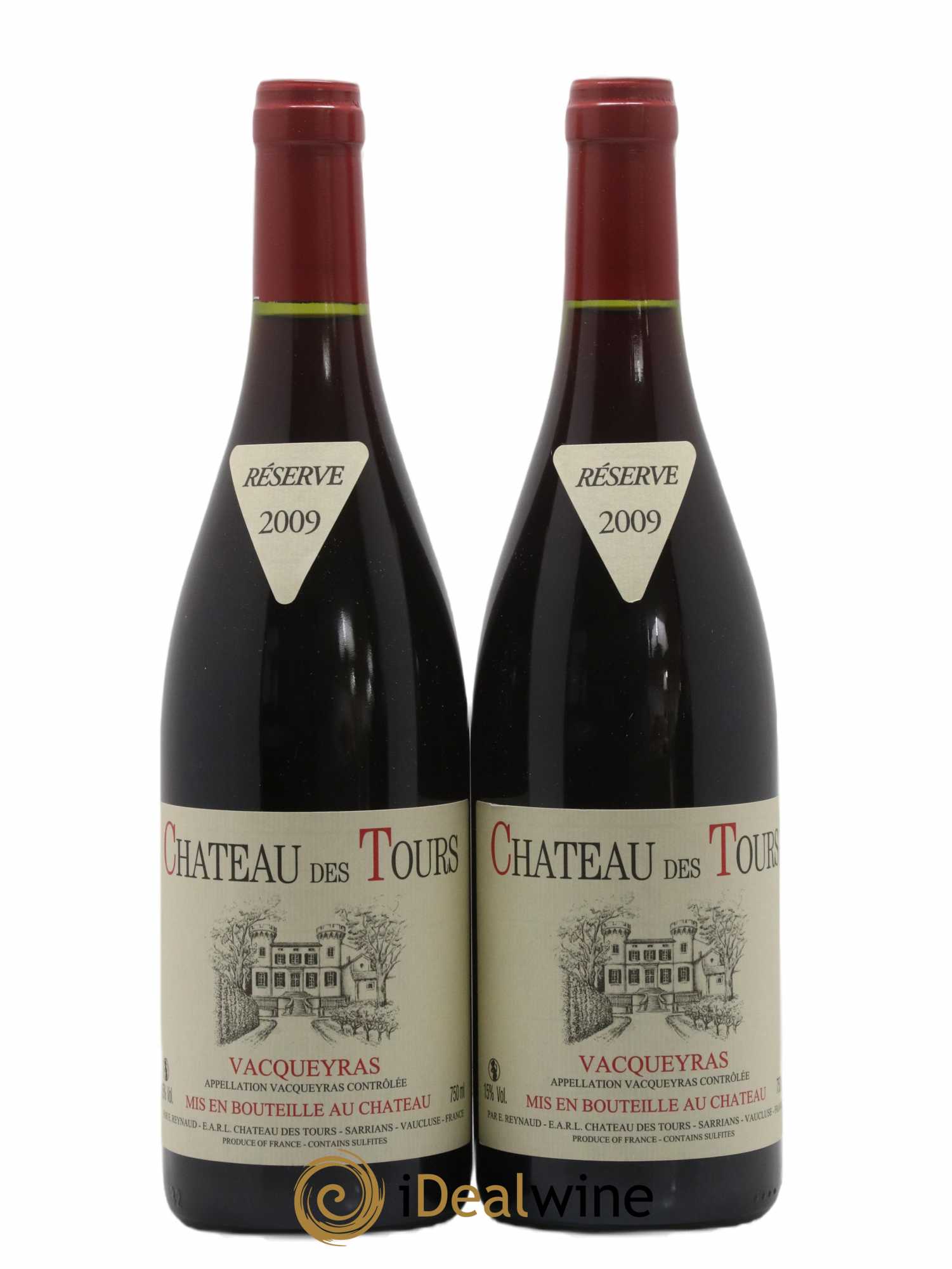 Vacqueyras Château des Tours Emmanuel Reynaud 2009 - Lot de 2 bouteilles - 0
