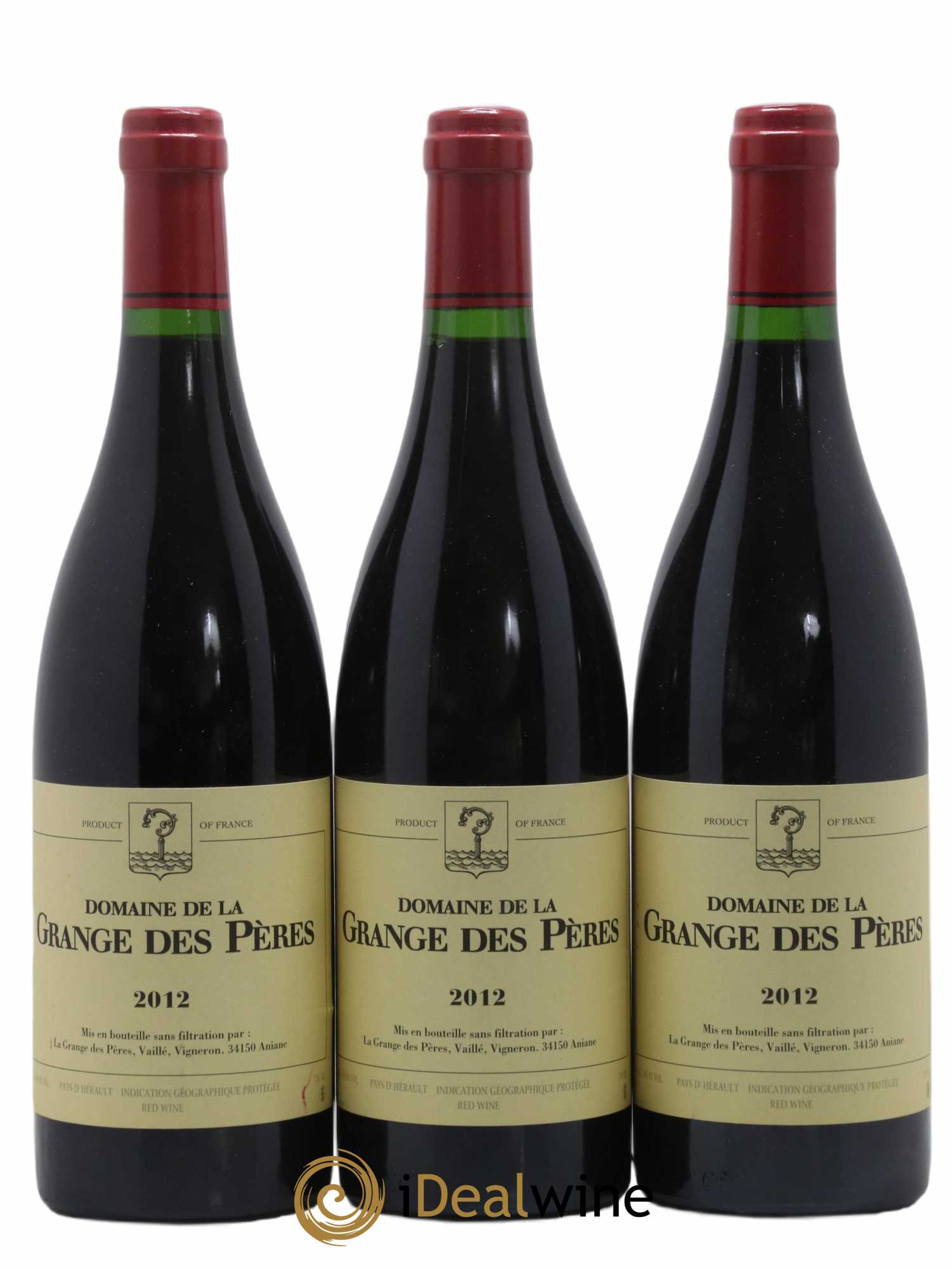 Pays d'Hérault Grange des Pères Laurent Vaillé 2012 - Lot de 3 bouteilles - 0