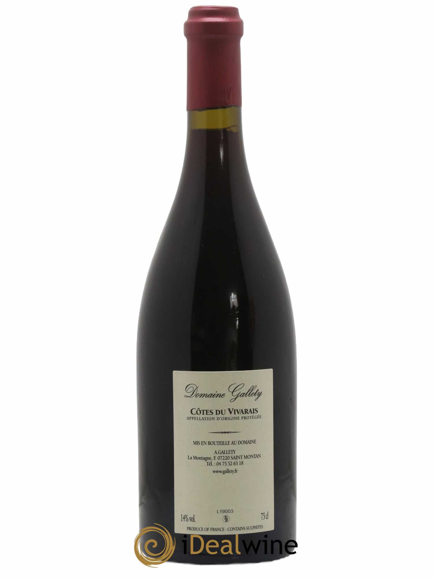Côtes du Vivarais La Ligure Gallety (Domaine) 2015 - Lot de 1 bouteille - 1