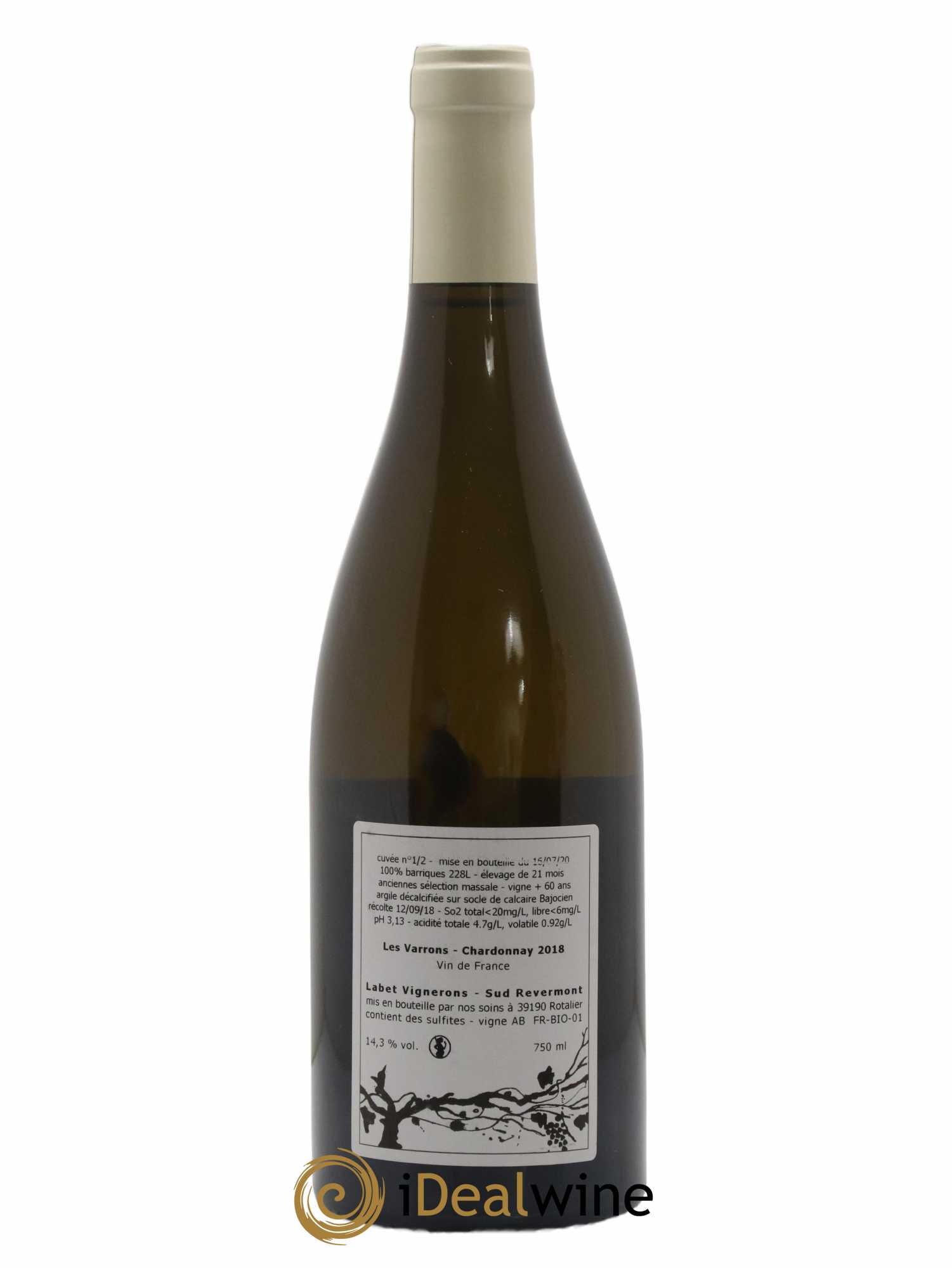 Côtes du Jura Chardonnay Les Varrons Romain - Julien  - Charline Labet 2018 - Lot de 1 bouteille - 1