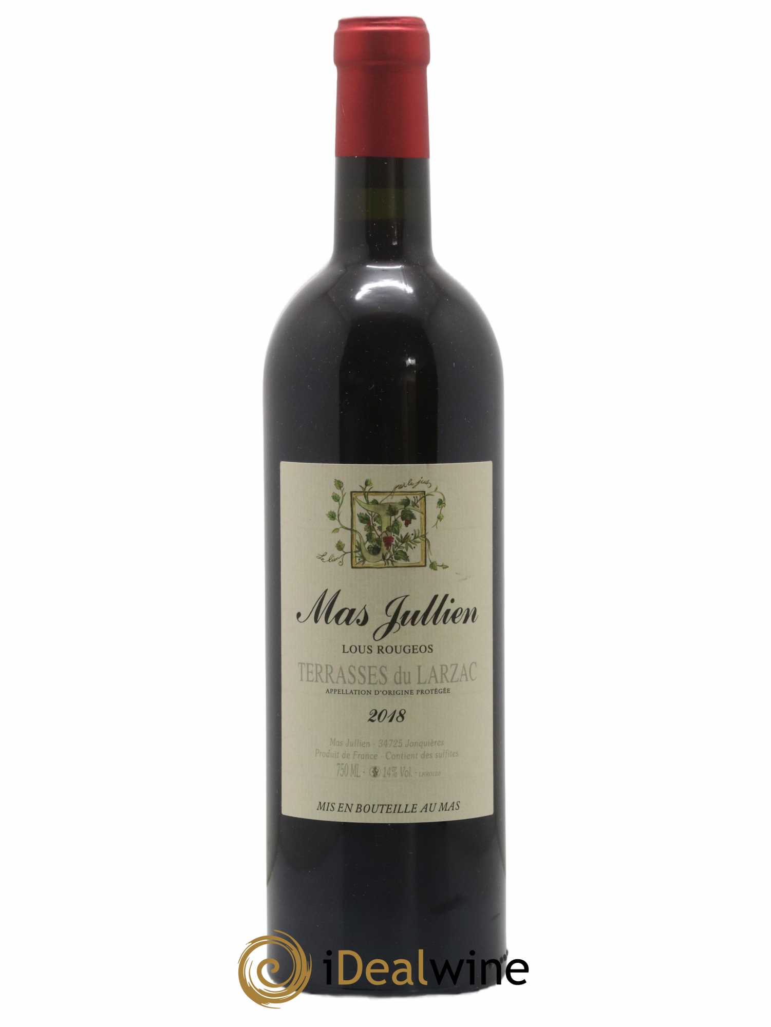 Terrasses du Larzac Mas Jullien Lous Rougeos Olivier Jullien 2018 - Lot de 1 bouteille - 0