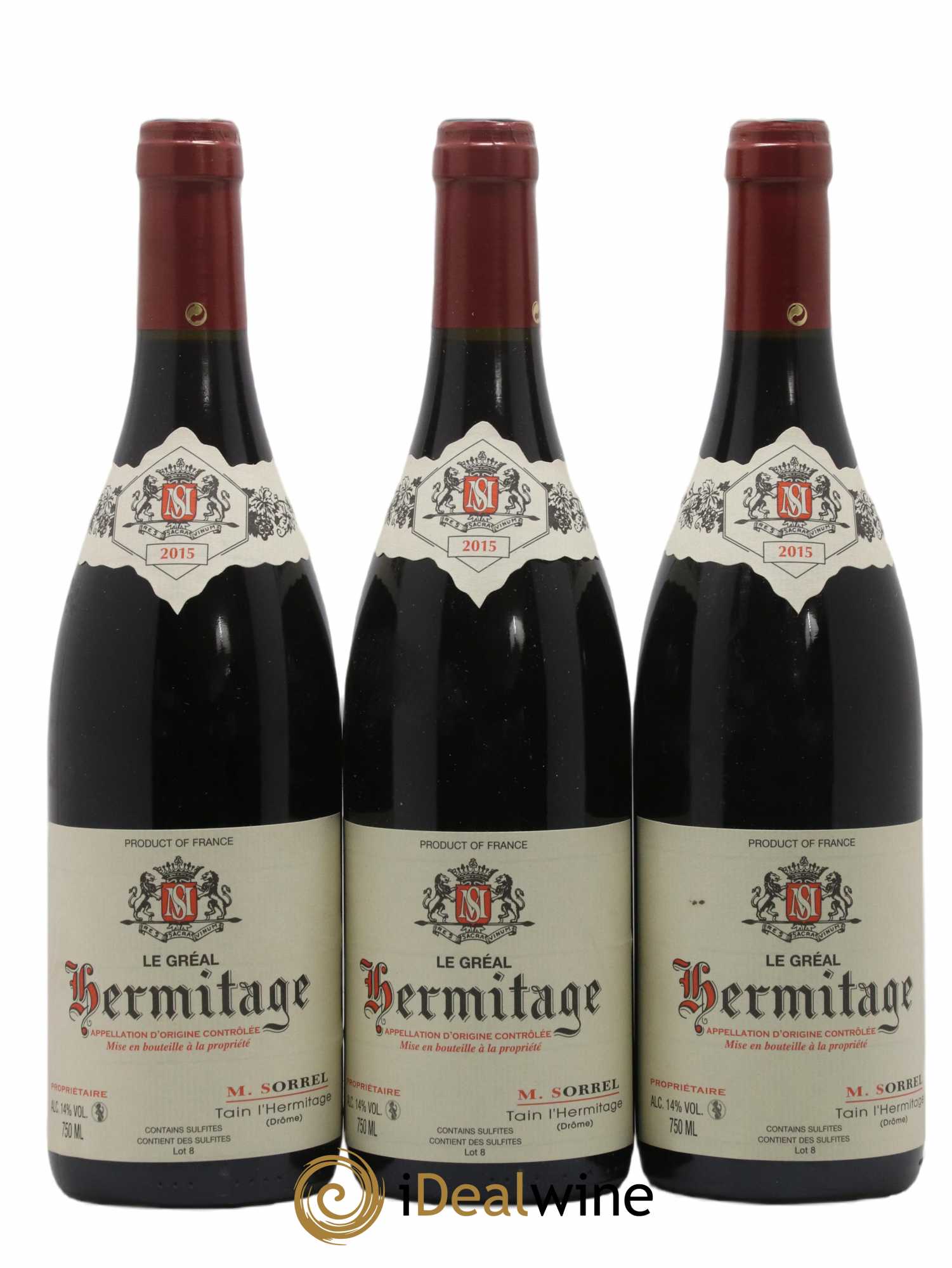 Hermitage Le Gréal Marc Sorrel 2015 - Lot de 3 bouteilles - 0