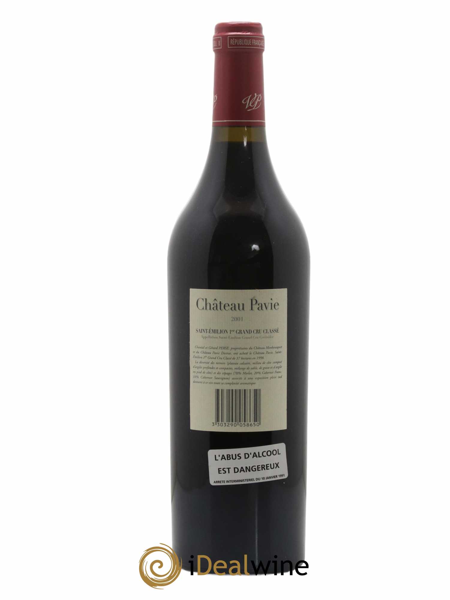 Château Pavie 1er Grand Cru Classé A 2001 - Lot de 1 bouteille - 1