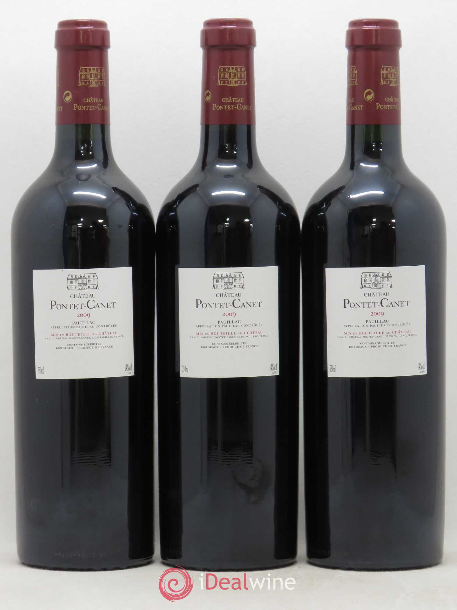 Château Pontet Canet 5ème Grand Cru Classé 2009 - Lot de 3 bouteilles - 1