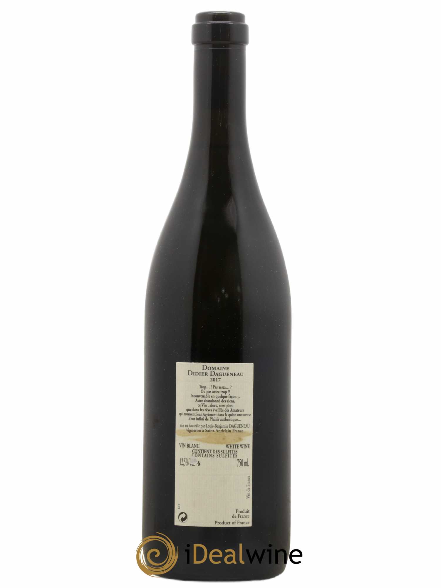 Pouilly-Fumé Blanc Fumé de Pouilly Dagueneau (Domaine Didier - Louis-Benjamin) 2017 - Lot de 1 bouteille - 1