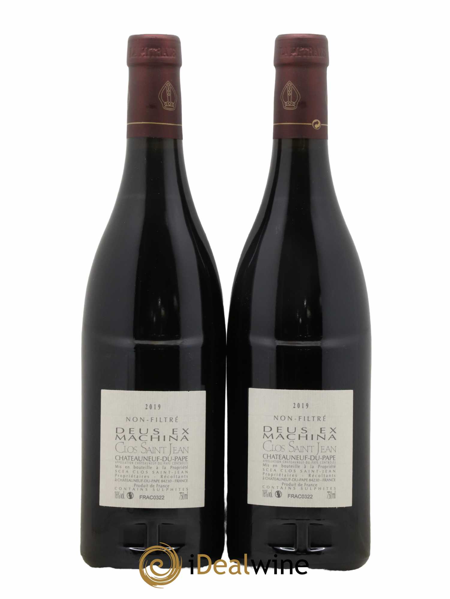 Châteauneuf-du-Pape Clos Saint-Jean Deus Ex Machina Pascal et Vincent Maurel 2019 - Lot de 2 bouteilles - 1