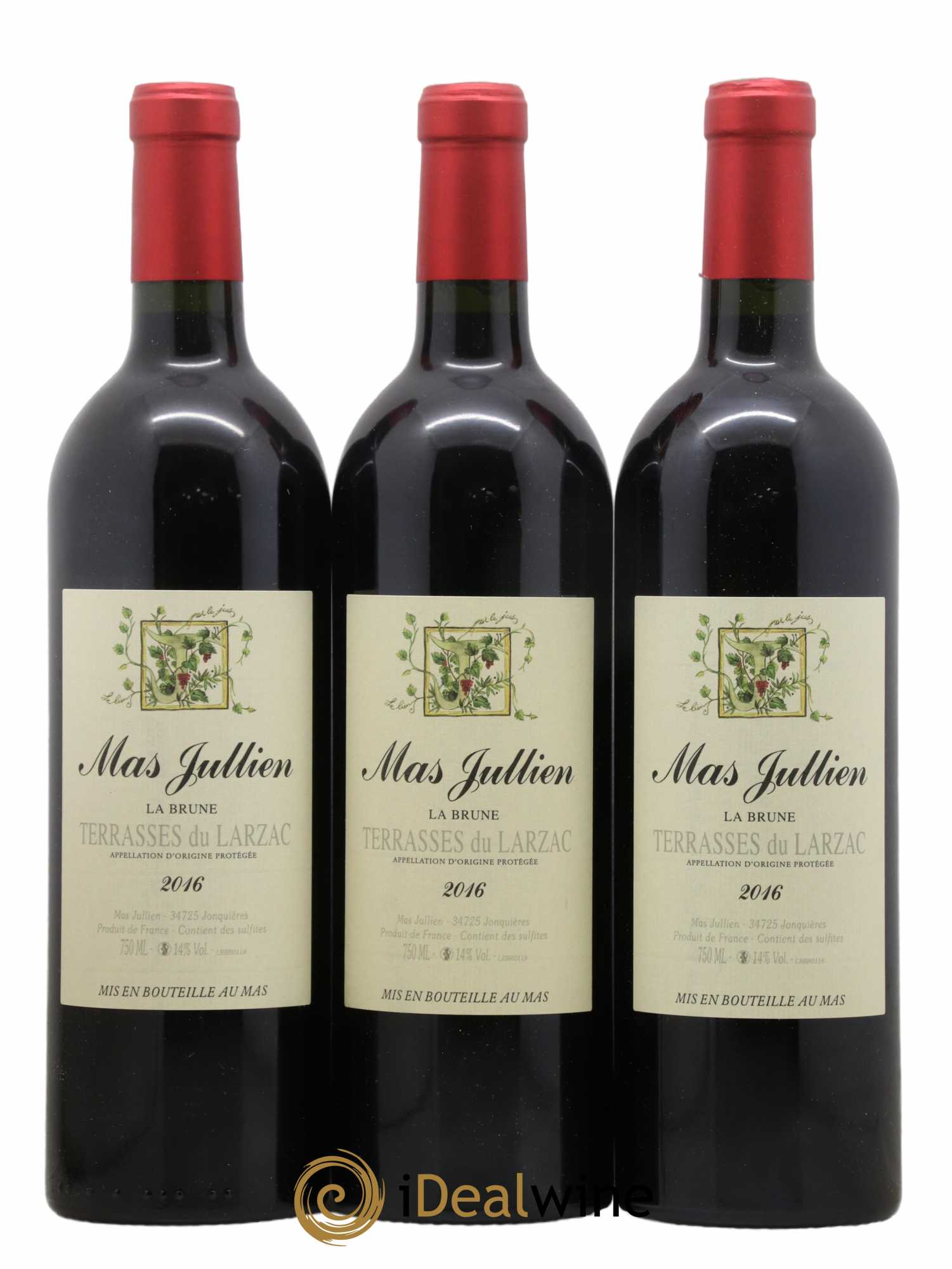 Terrasses du Larzac Mas Jullien La Brune Olivier Jullien 2016 - Lot de 3 bouteilles - 0