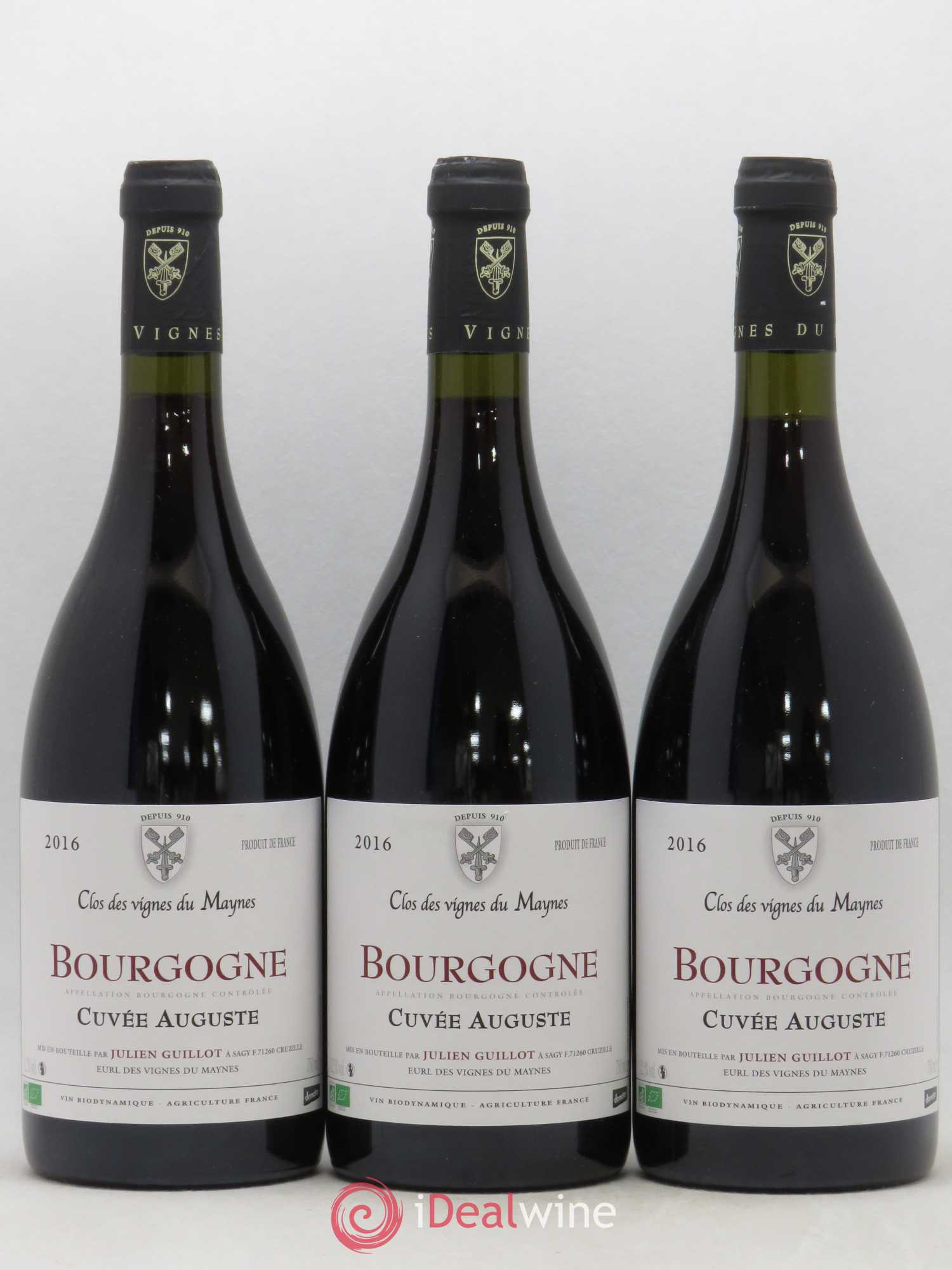 Bourgogne Cuvée Auguste Les Vignes du Maynes 2016 - Lot de 3 bouteilles - 0