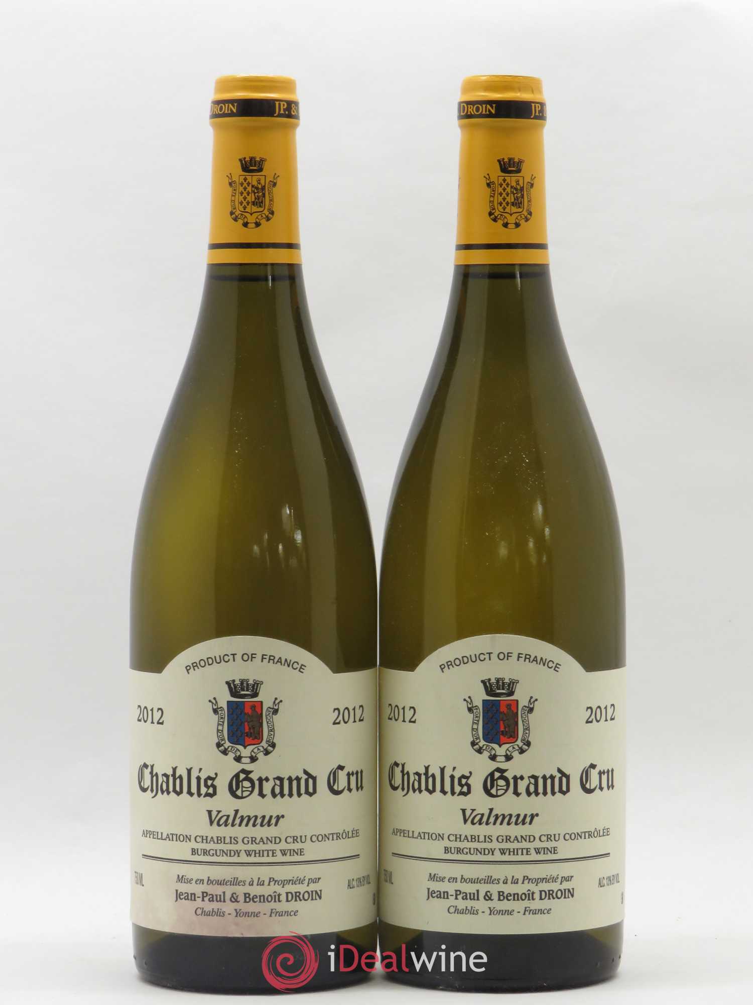 Chablis Grand Cru Valmur Jean-Paul & Benoît Droin (Domaine) 2012 - Lot de 2 bouteilles - 0