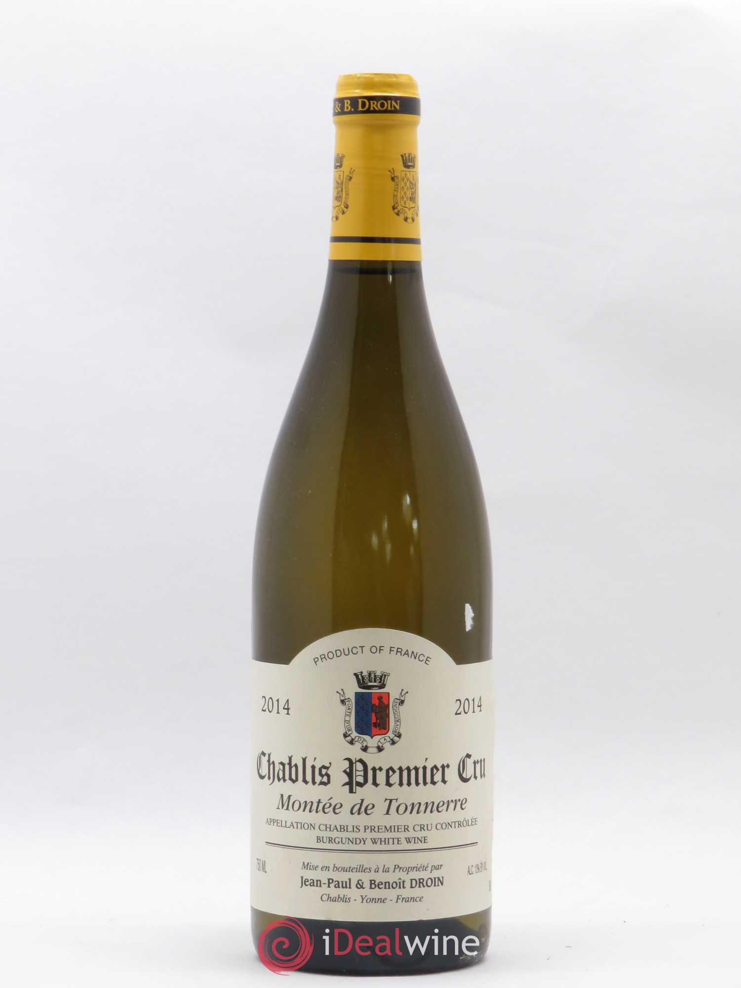 Chablis 1er Cru Montée de Tonnerre Jean-Paul & Benoît Droin (Domaine) 2014 - Lot de 1 bouteille - 0
