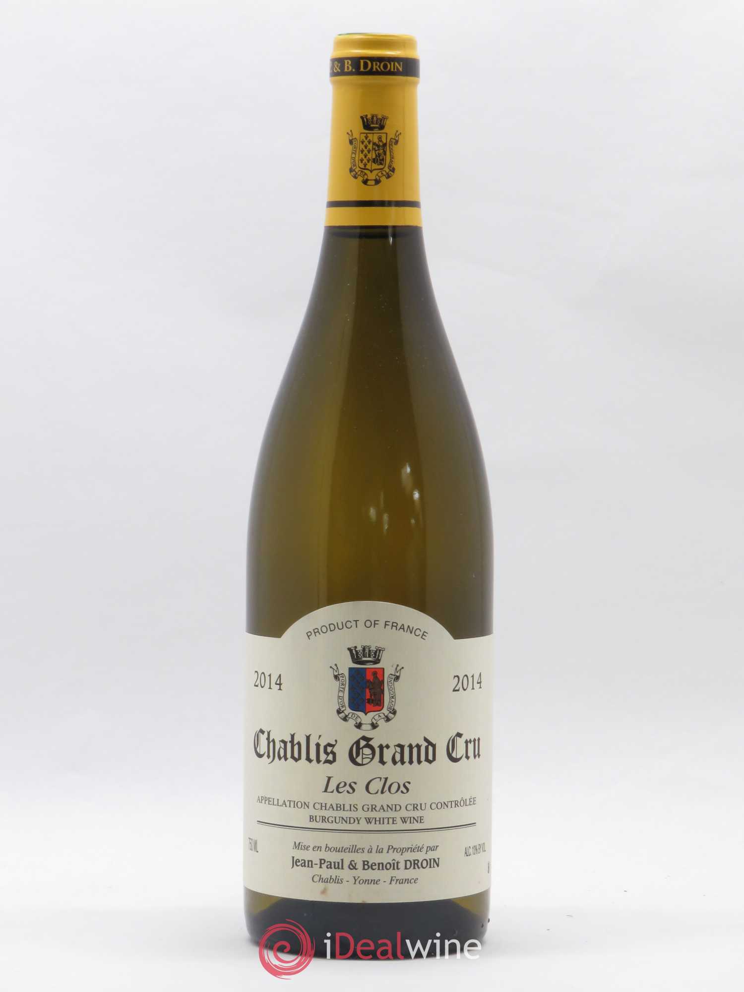 Chablis Grand Cru Les Clos Jean-Paul & Benoît Droin (Domaine) 2014 - Lot de 1 bouteille - 0