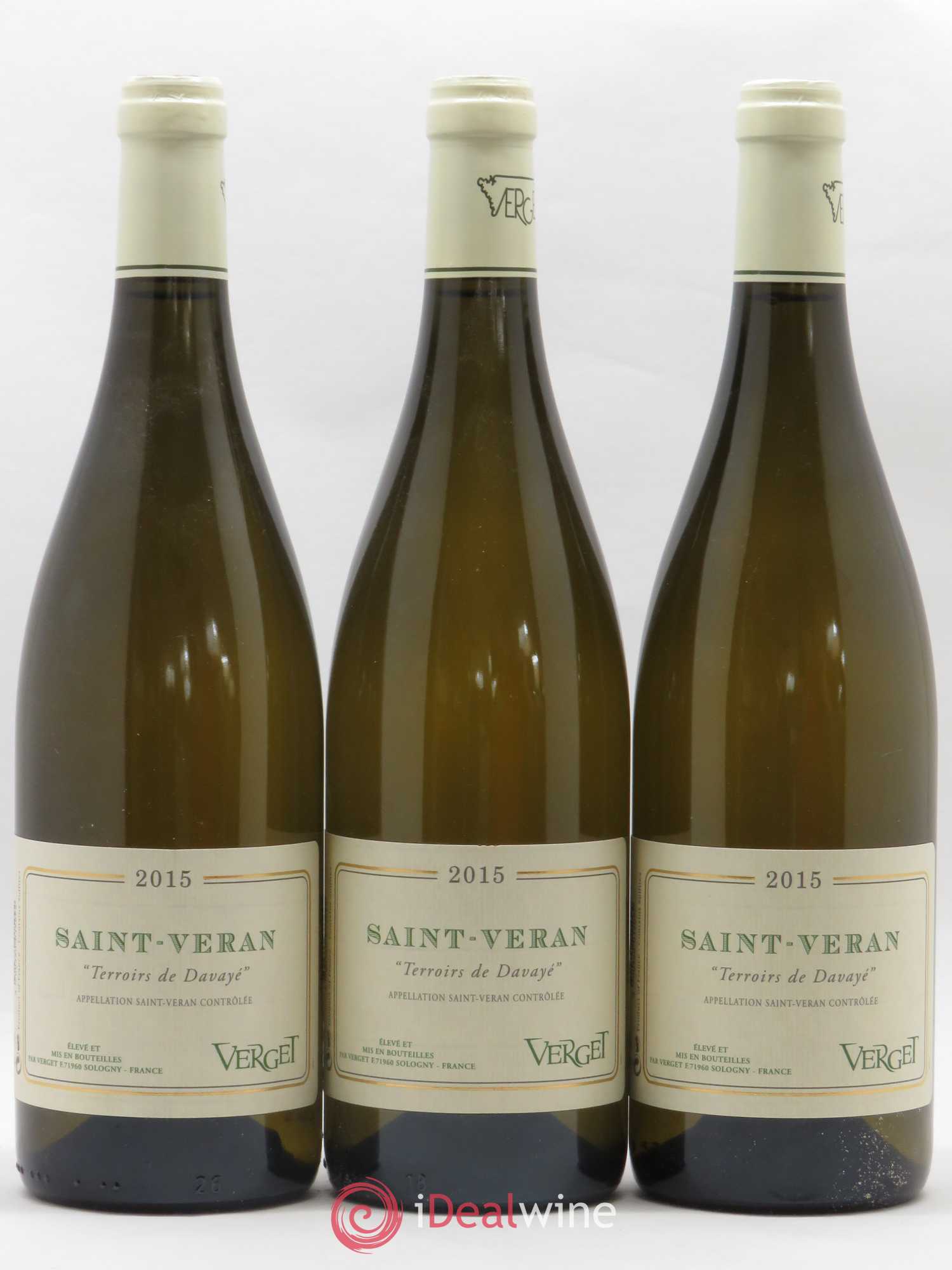 Saint-Véran Terroirs de Davayé Verget 2015 - Lot de 3 bouteilles - 0