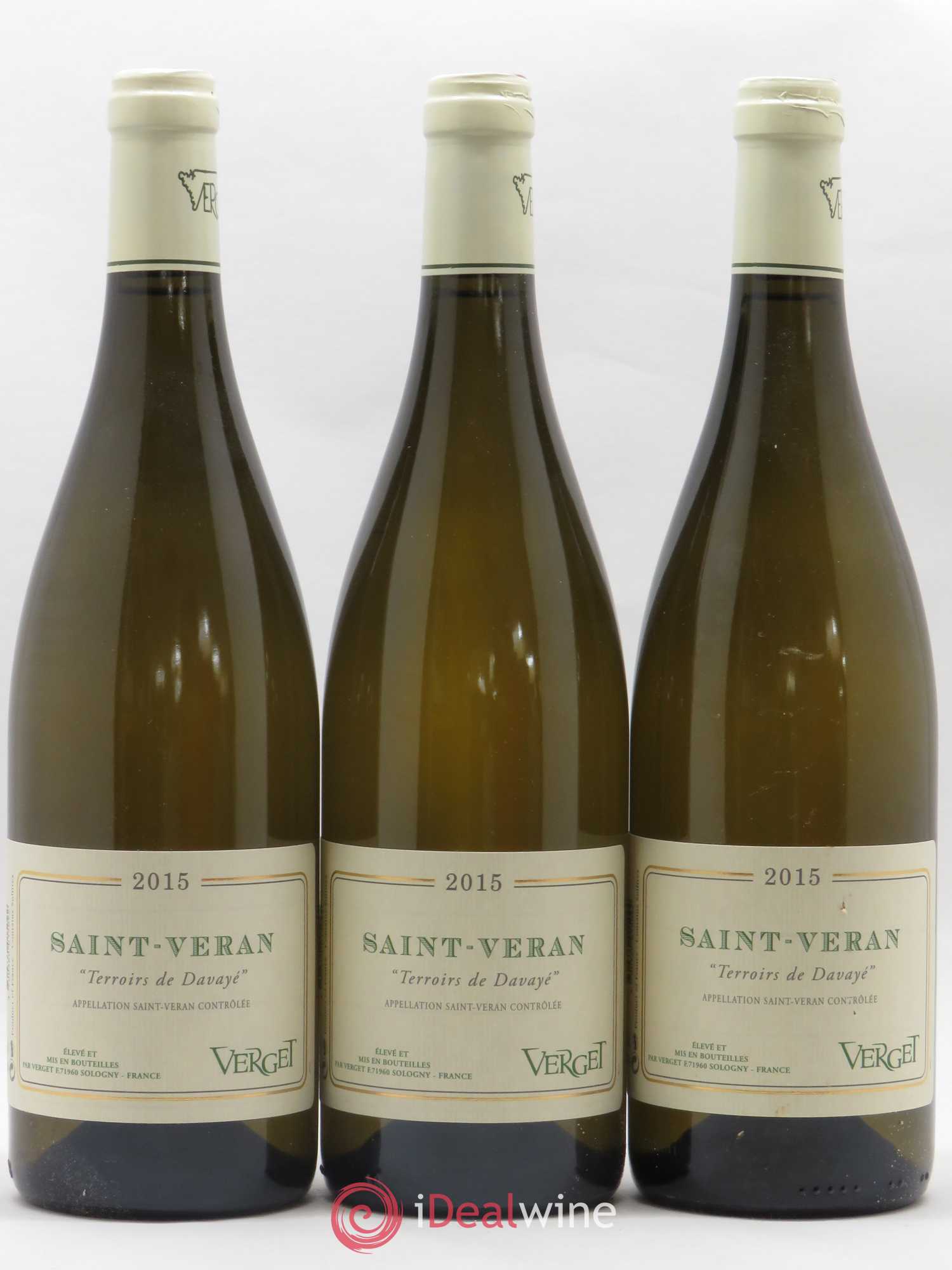 Saint-Véran Terroirs de Davayé Verget 2015 - Lot de 3 bouteilles - 0