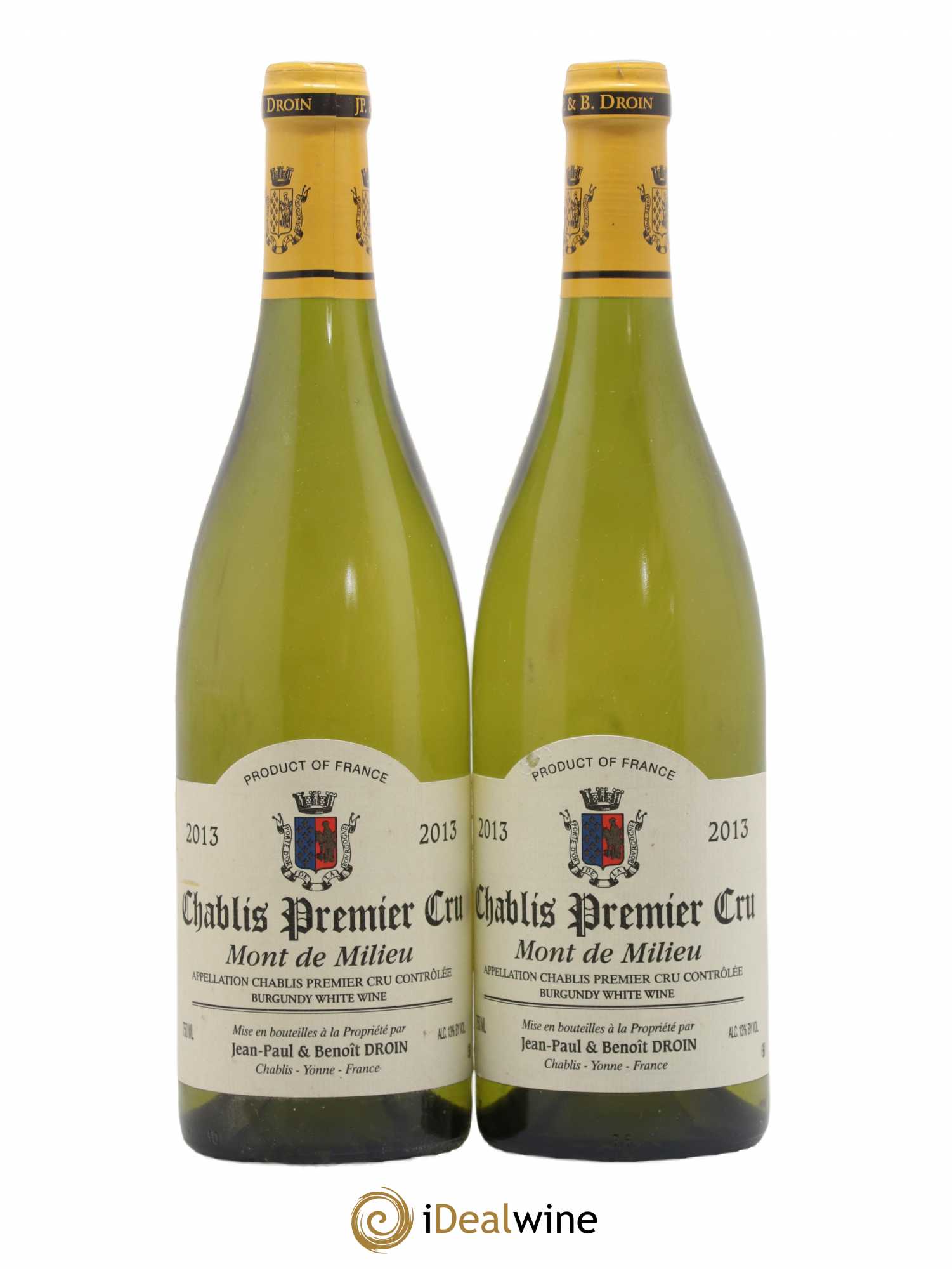 Chablis 1er Cru Mont de Milieu Jean-Paul & Benoît Droin (Domaine) 2013 - Lot de 2 bouteilles - 0