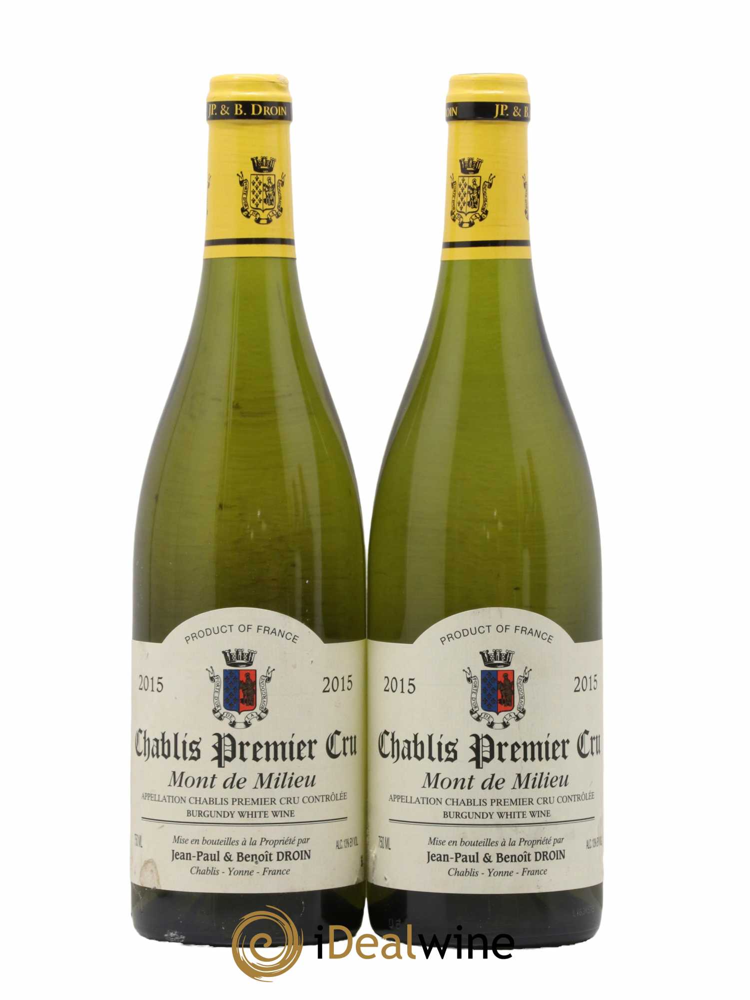 Chablis 1er Cru Mont de Milieu Jean-Paul & Benoît Droin (Domaine) 2015 - Lot de 2 bouteilles - 0