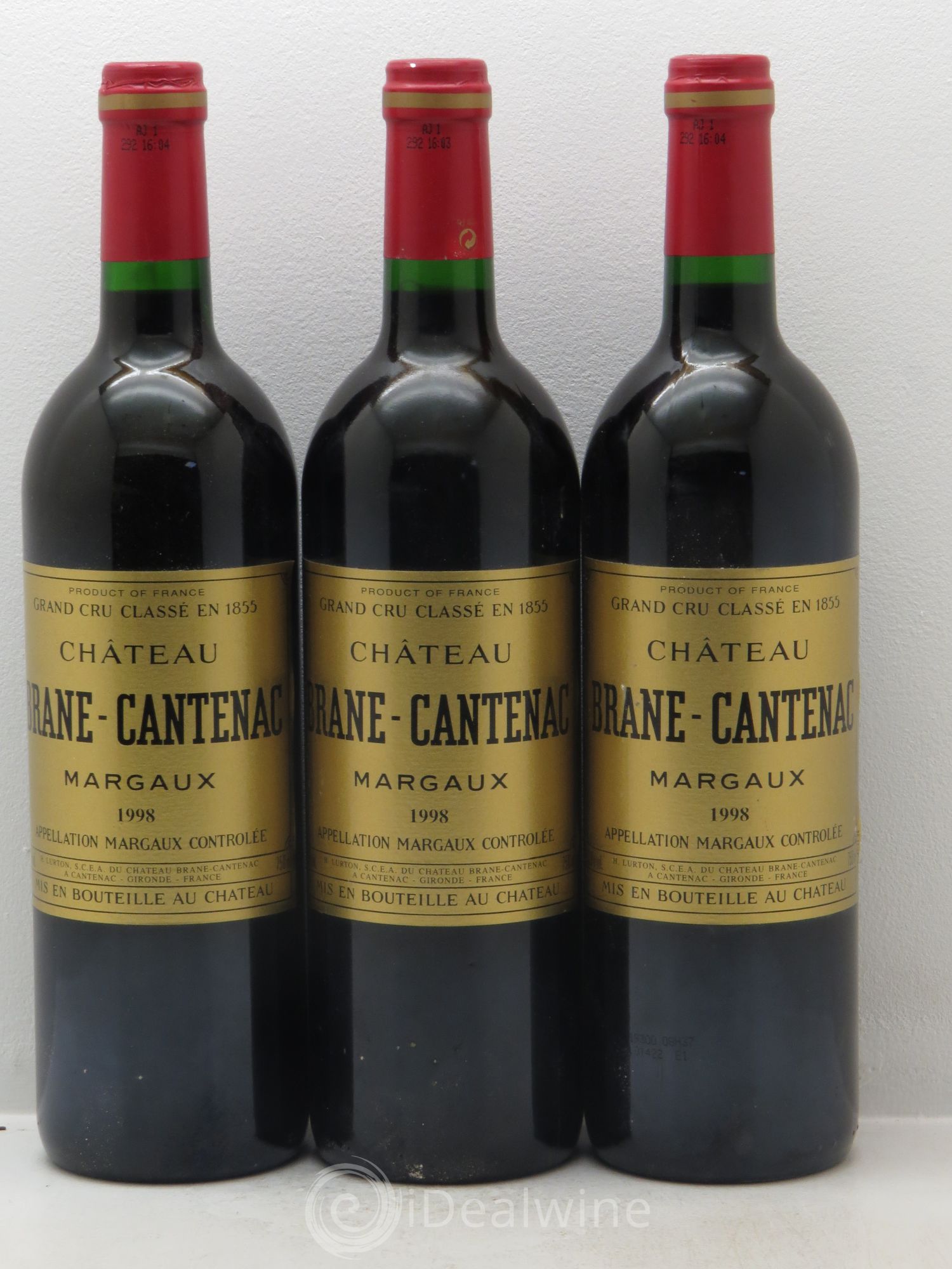 Château Brane Cantenac 2ème Grand Cru Classé 1998 - Lot de 3 bouteilles - 0
