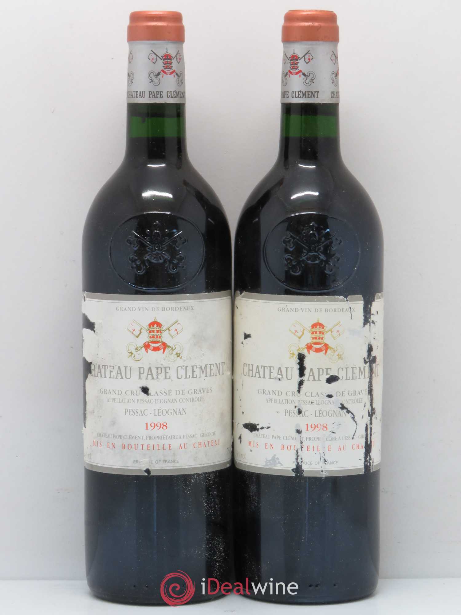 Château Pape Clément Cru Classé de Graves 1998 - Lot de 2 bouteilles - 0