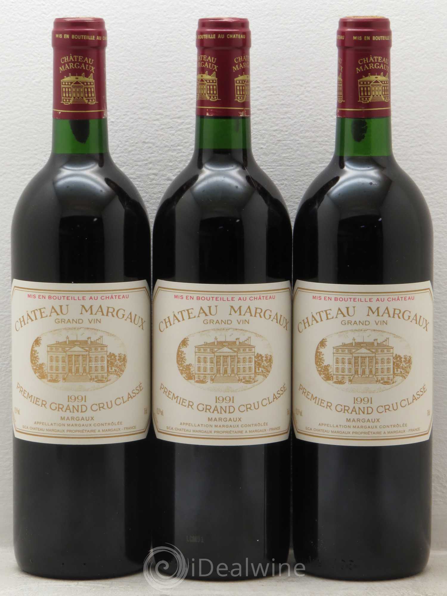 Château Margaux 1er Grand Cru Classé 1991 - Lot de 3 bouteilles - 0