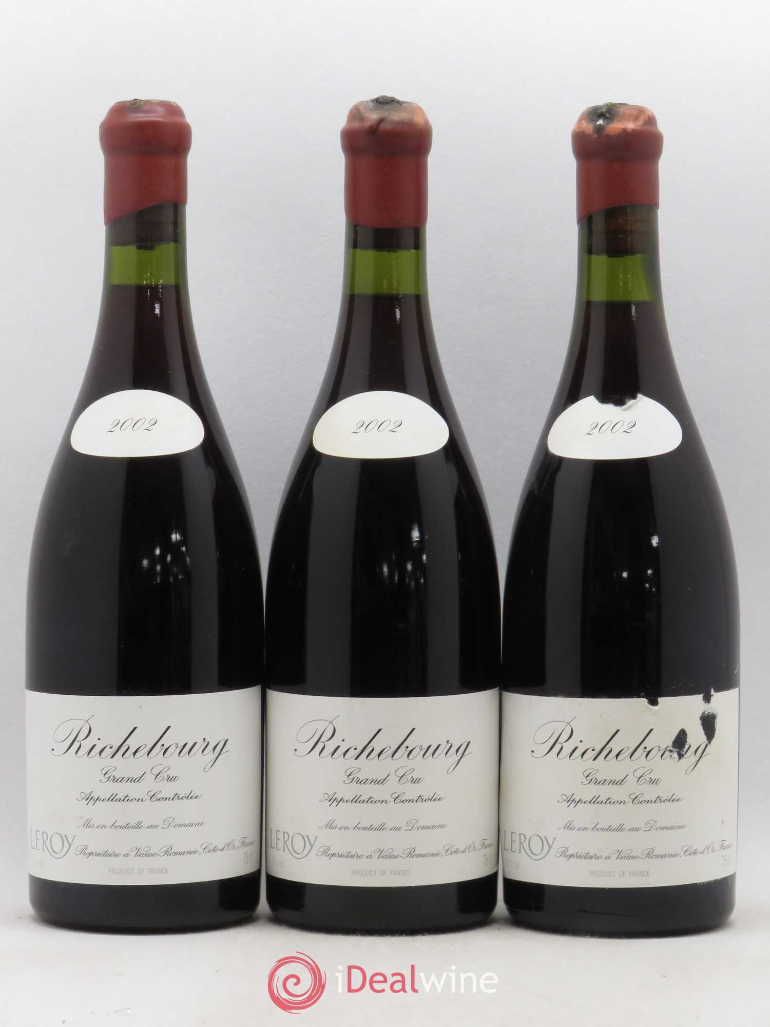 Richebourg Grand Cru Leroy (Domaine) 2002 - Lot de 3 bouteilles - 0