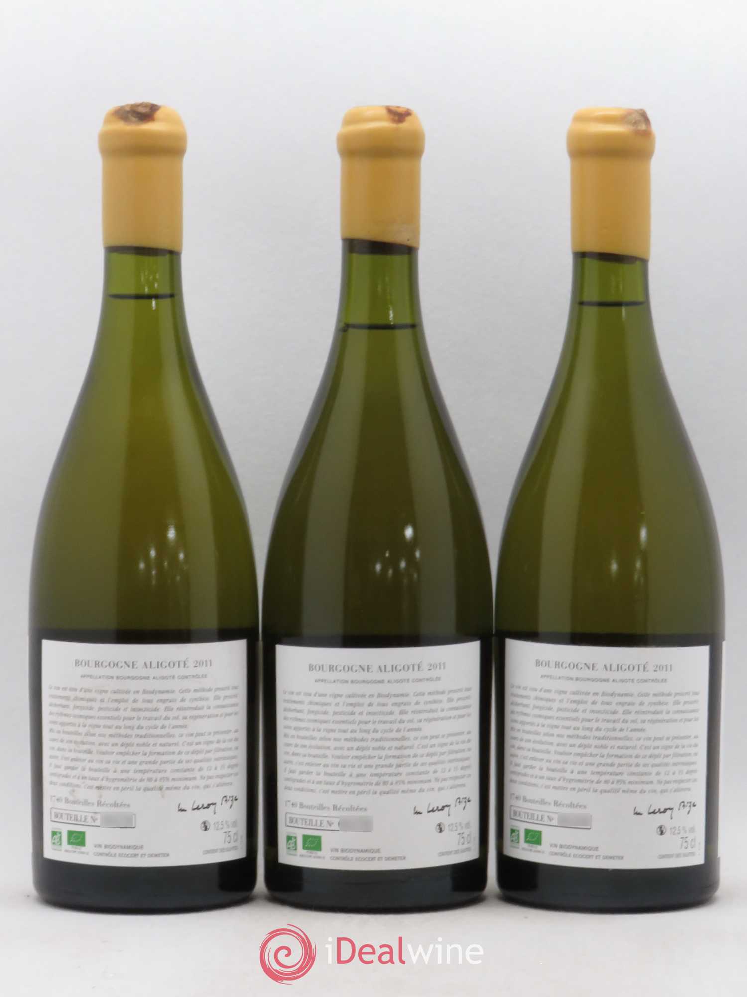 Bourgogne Aligoté Sous Chatelet d'Auvenay (Domaine) 2011 - Lot de 3 bouteilles - 1