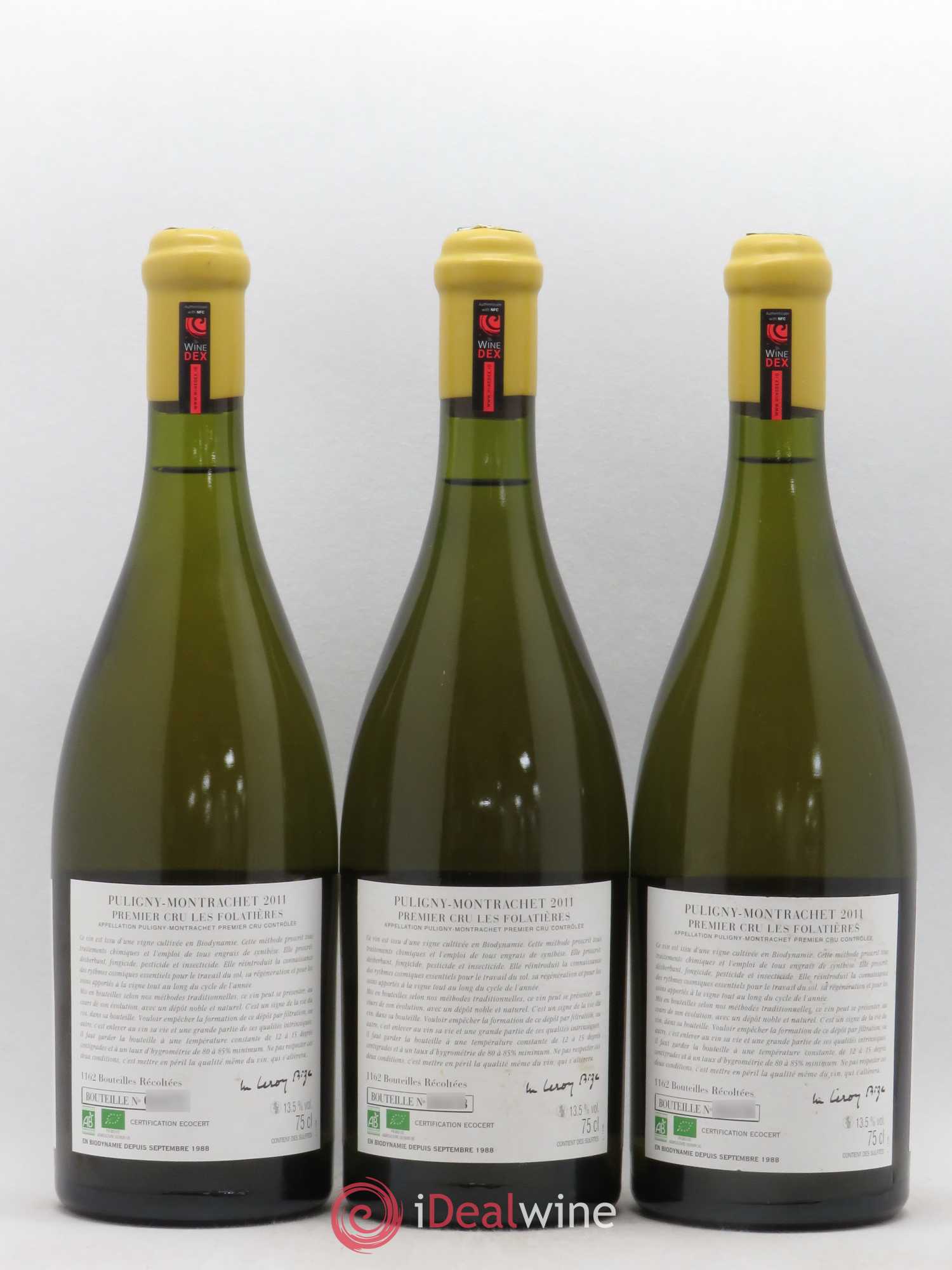 Puligny-Montrachet 1er Cru Les Folatières d'Auvenay (Domaine) 2011 - Lot de 3 bouteilles - 2