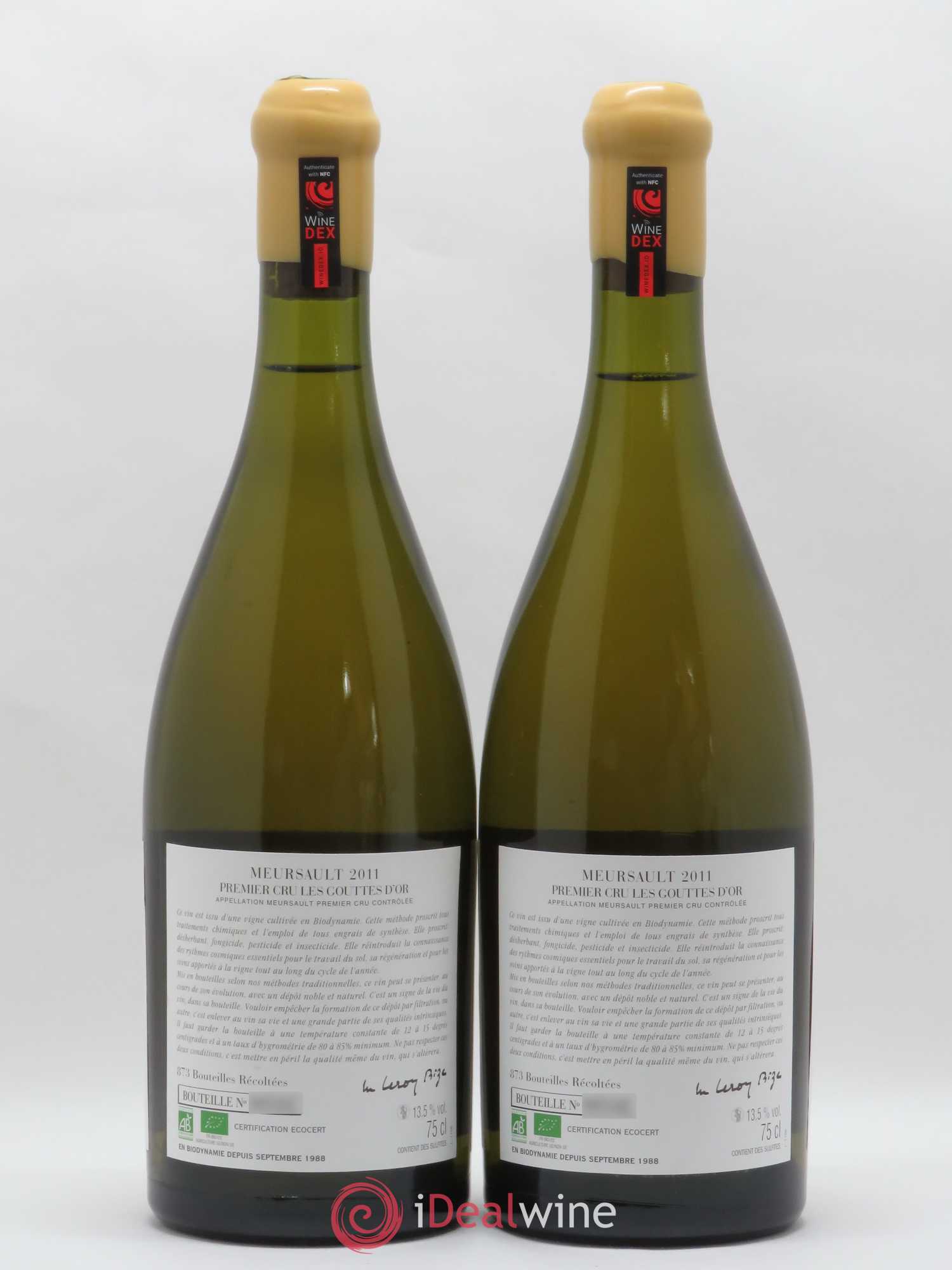 Meursault 1er Cru Les Gouttes d'Or d'Auvenay (Domaine) 2011 - Lot de 2 bouteilles - 1