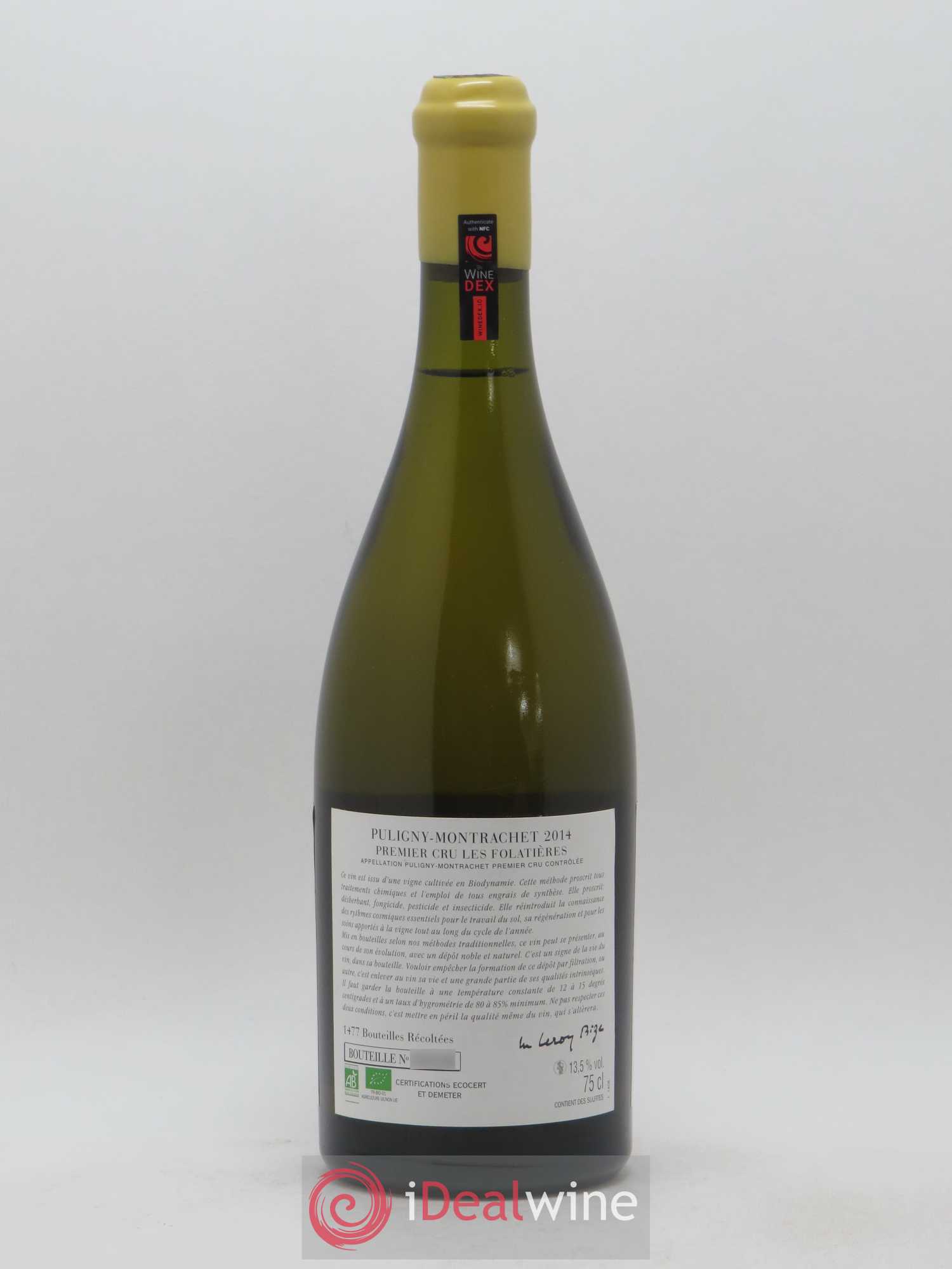 Puligny-Montrachet 1er Cru Les Folatières d'Auvenay (Domaine) 2014 - Lot de 1 bouteille - 1