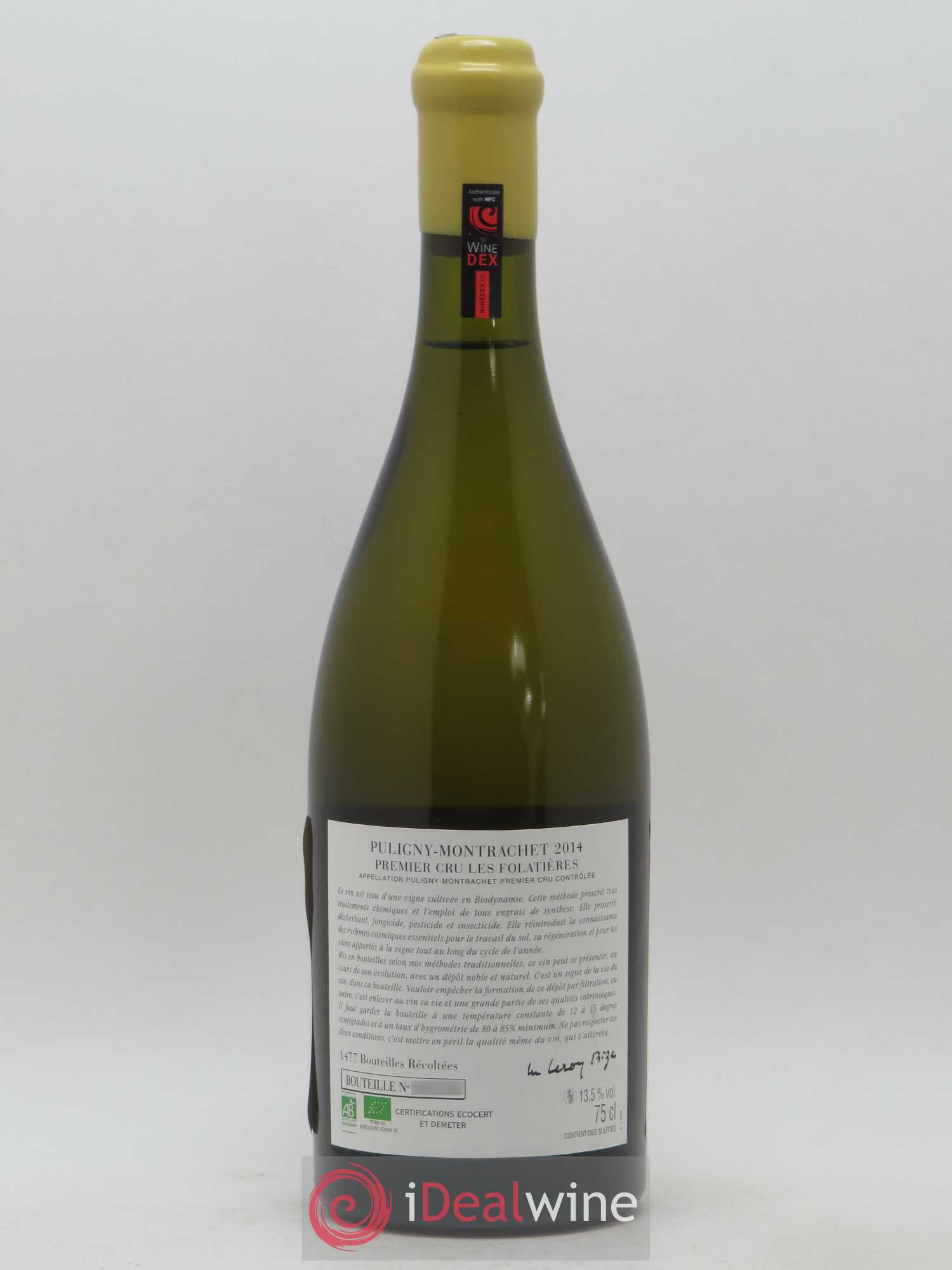 Puligny-Montrachet 1er Cru Les Folatières d'Auvenay (Domaine) 2014 - Lot de 1 bouteille - 1
