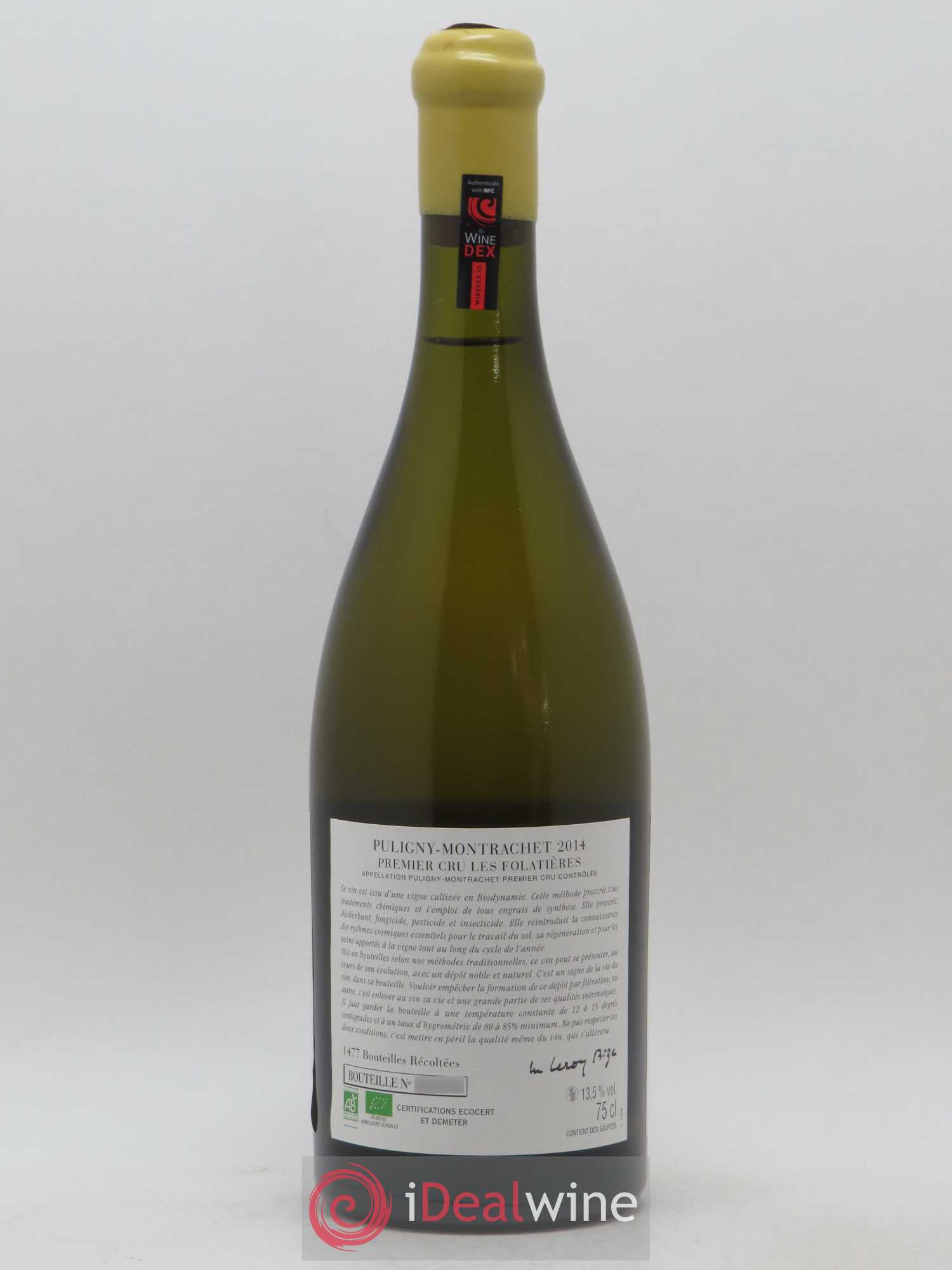 Puligny-Montrachet 1er Cru Les Folatières d'Auvenay (Domaine) 2014 - Lot de 1 bouteille - 1