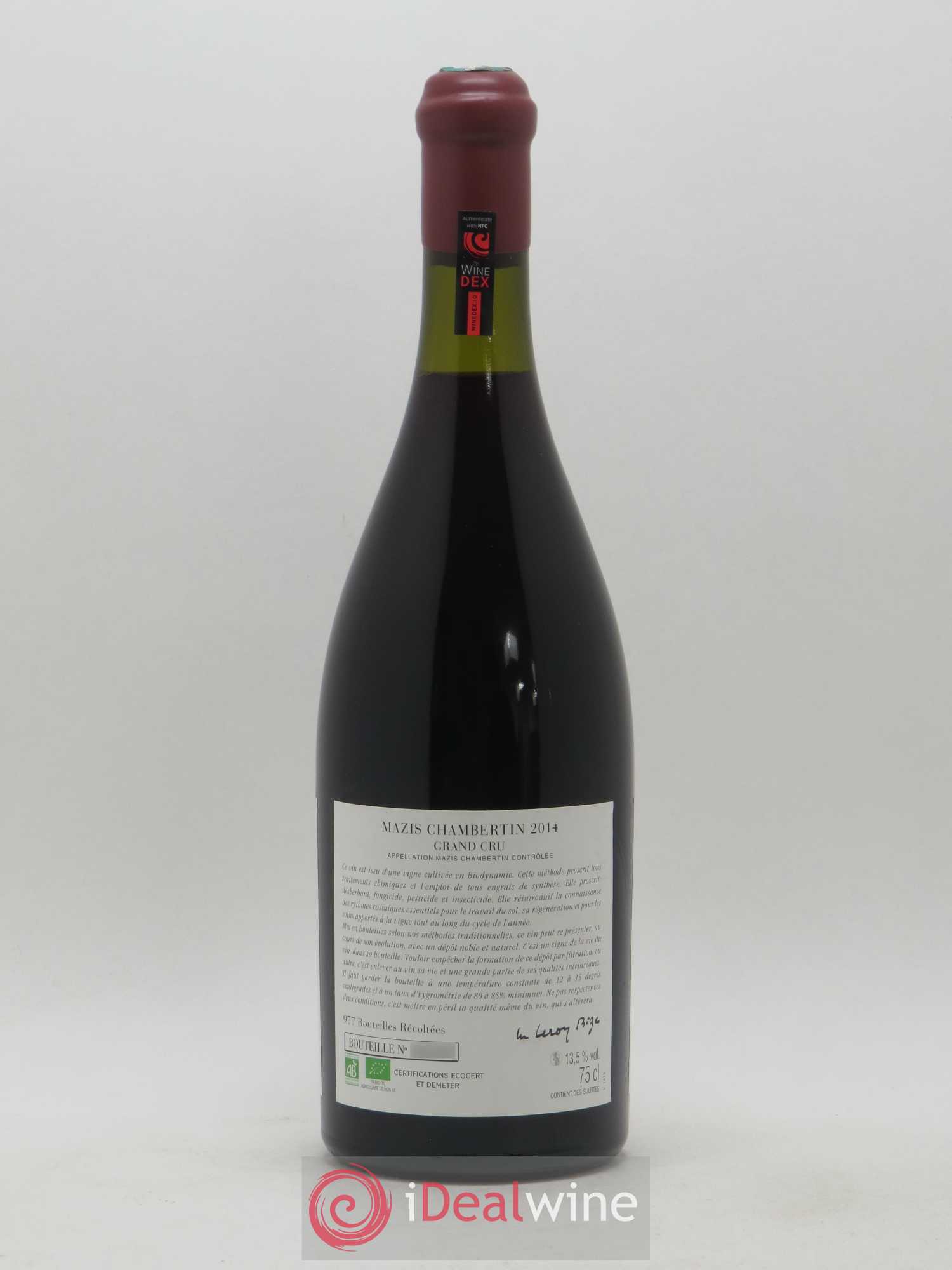 Mazis-Chambertin Grand Cru d'Auvenay (Domaine) 2014 - Lot de 1 bouteille - 1