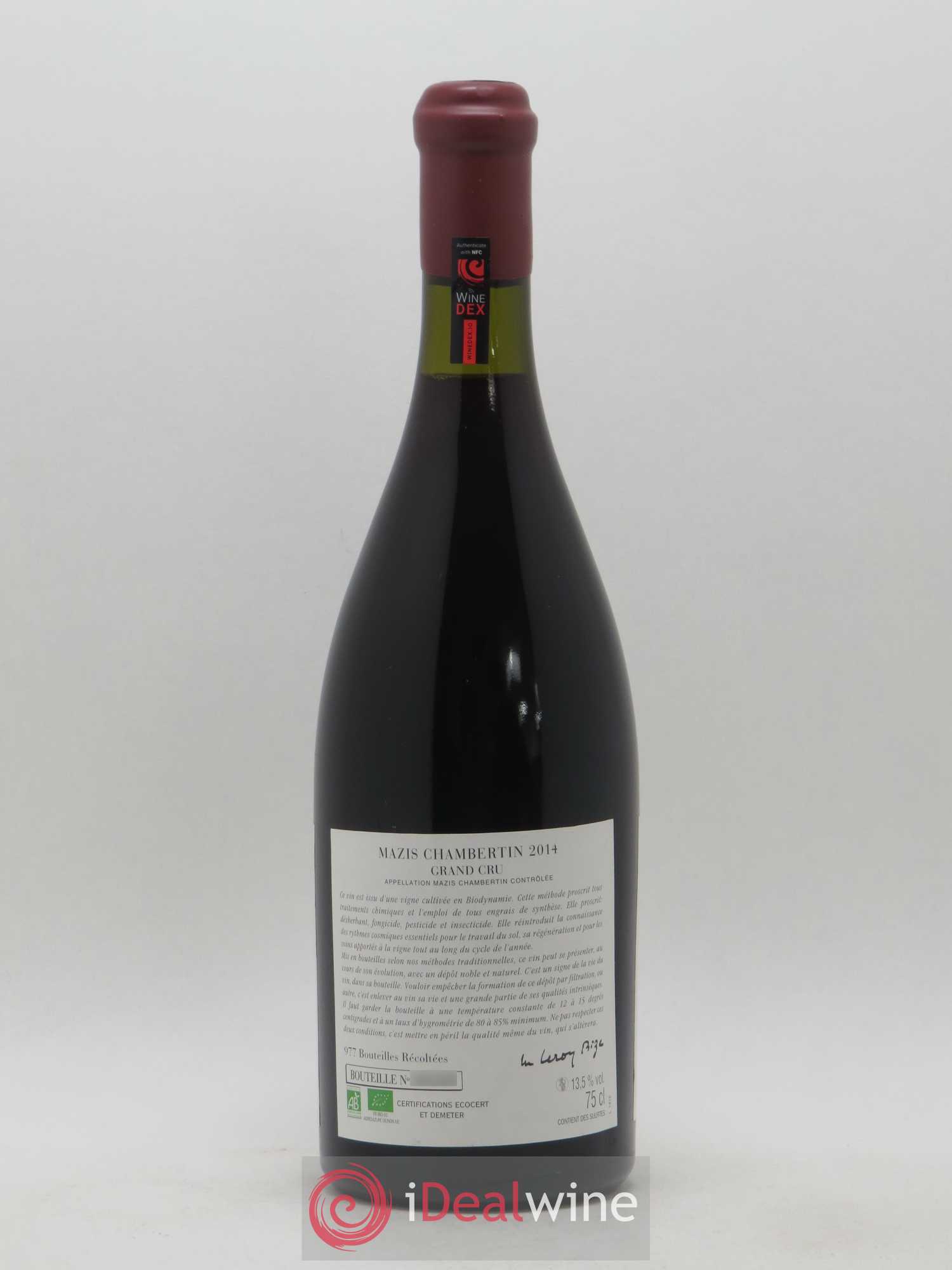 Mazis-Chambertin Grand Cru d'Auvenay (Domaine) 2014 - Lot de 1 bouteille - 1