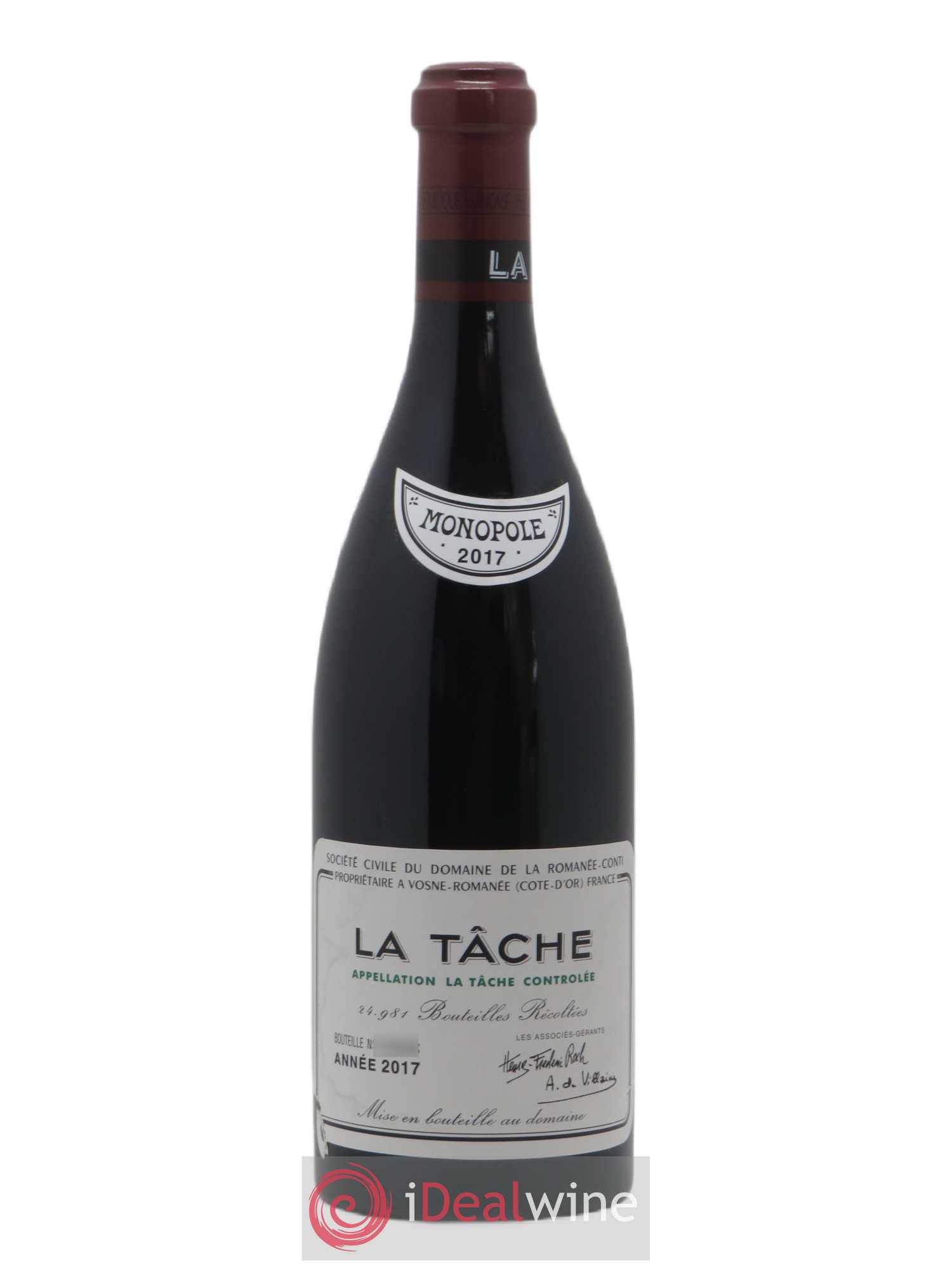 La Tâche Grand Cru Domaine de la Romanée-Conti 2017 - Lot de 1 bouteille - 0