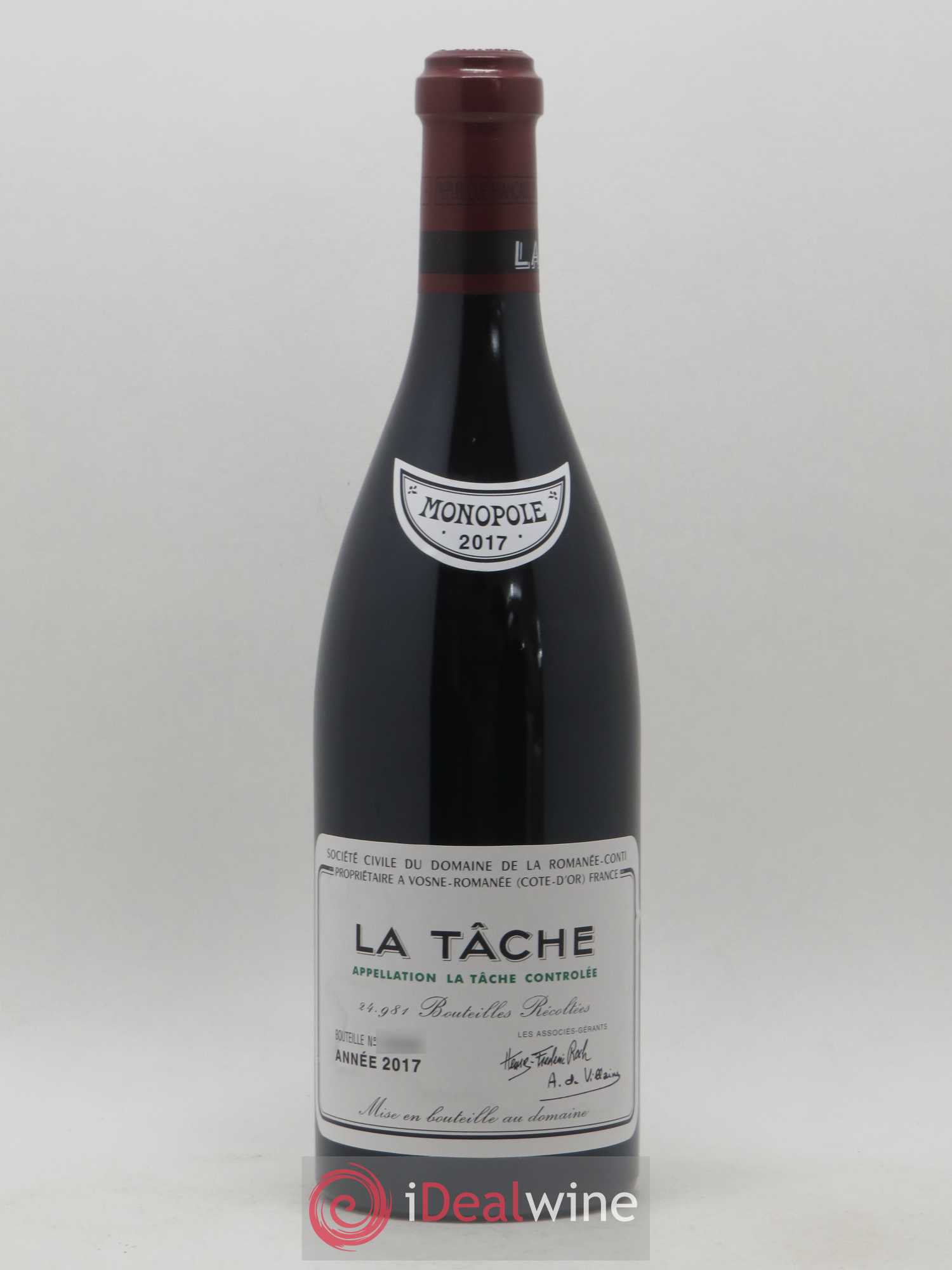 La Tâche Grand Cru Domaine de la Romanée-Conti 2017 - Lot de 1 bouteille - 0